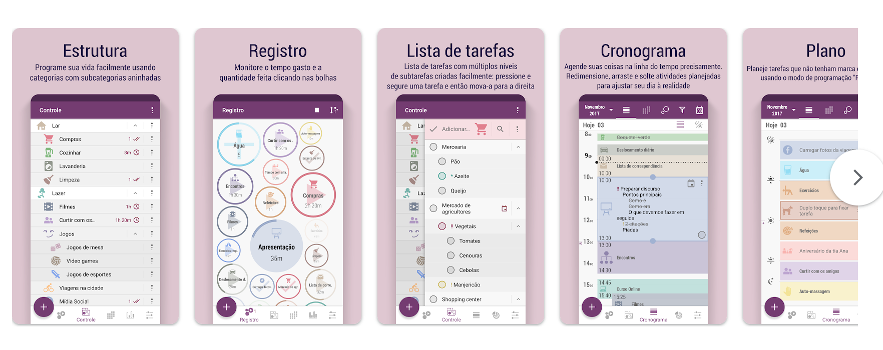 Melhores aplicativos de planejamento para Android: Time Planner