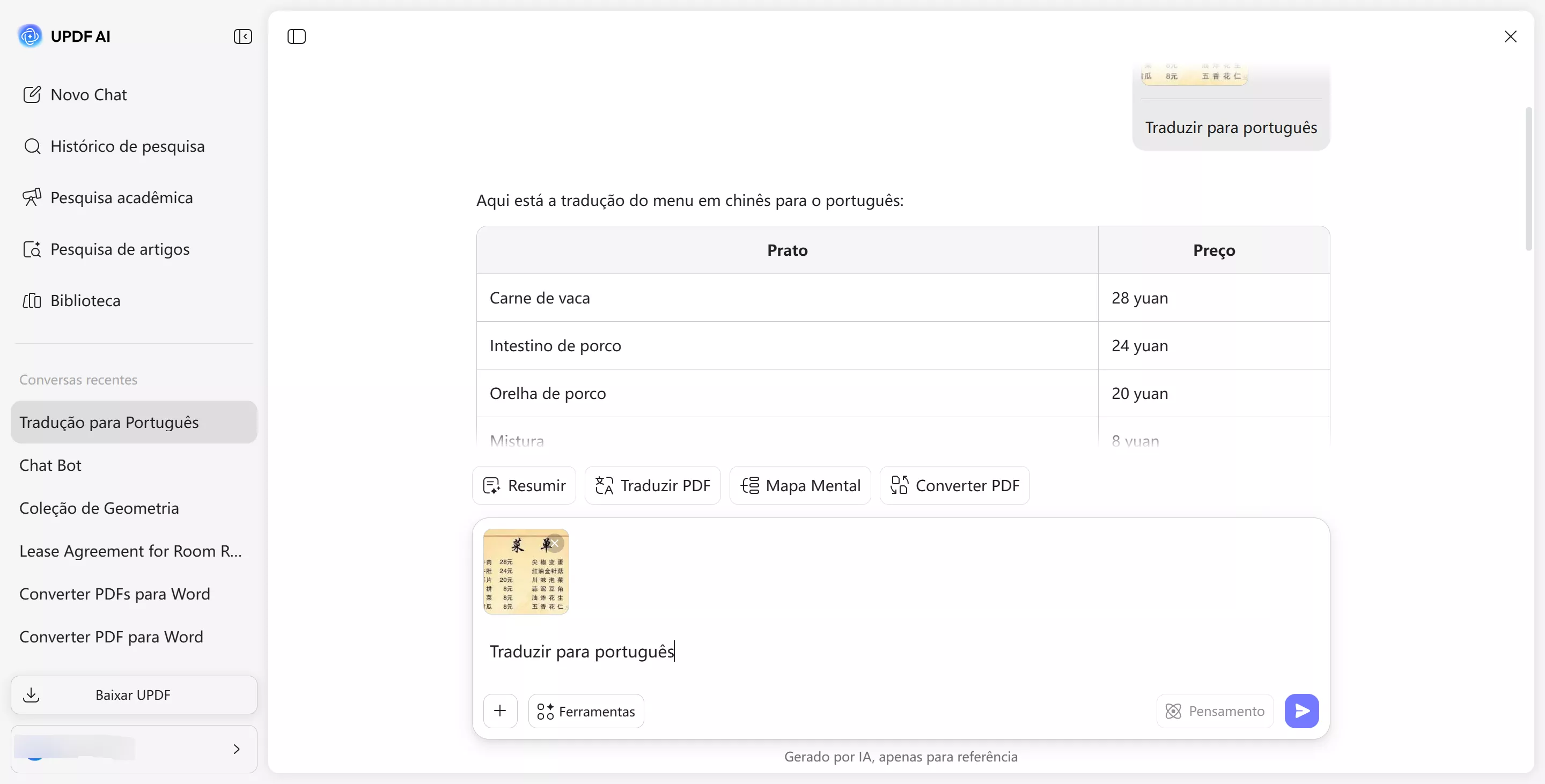 Traduzir chinês para português.