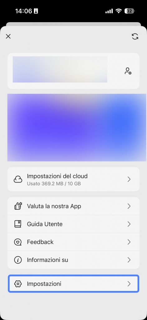 profile and settings 