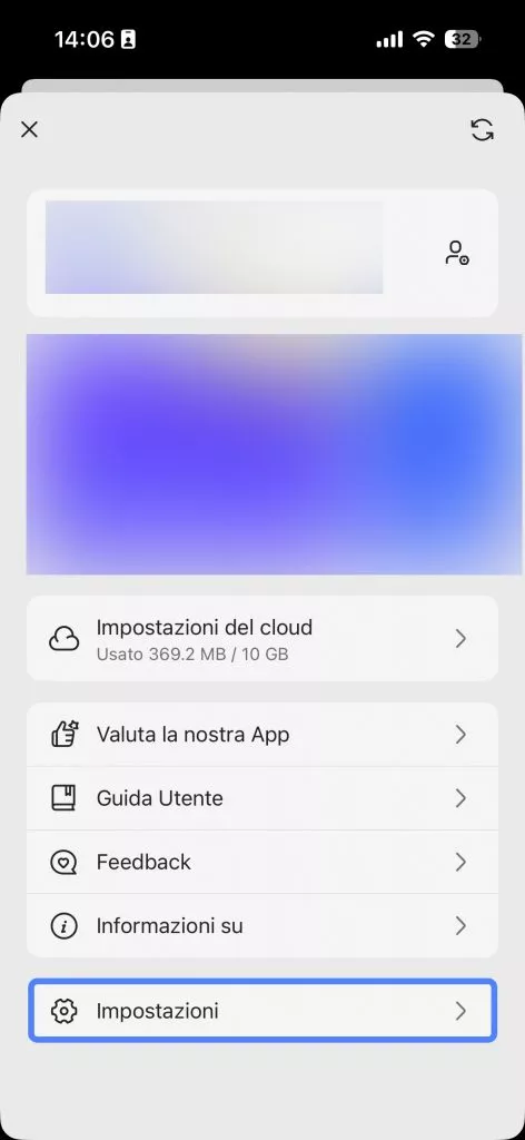 profile and settings 