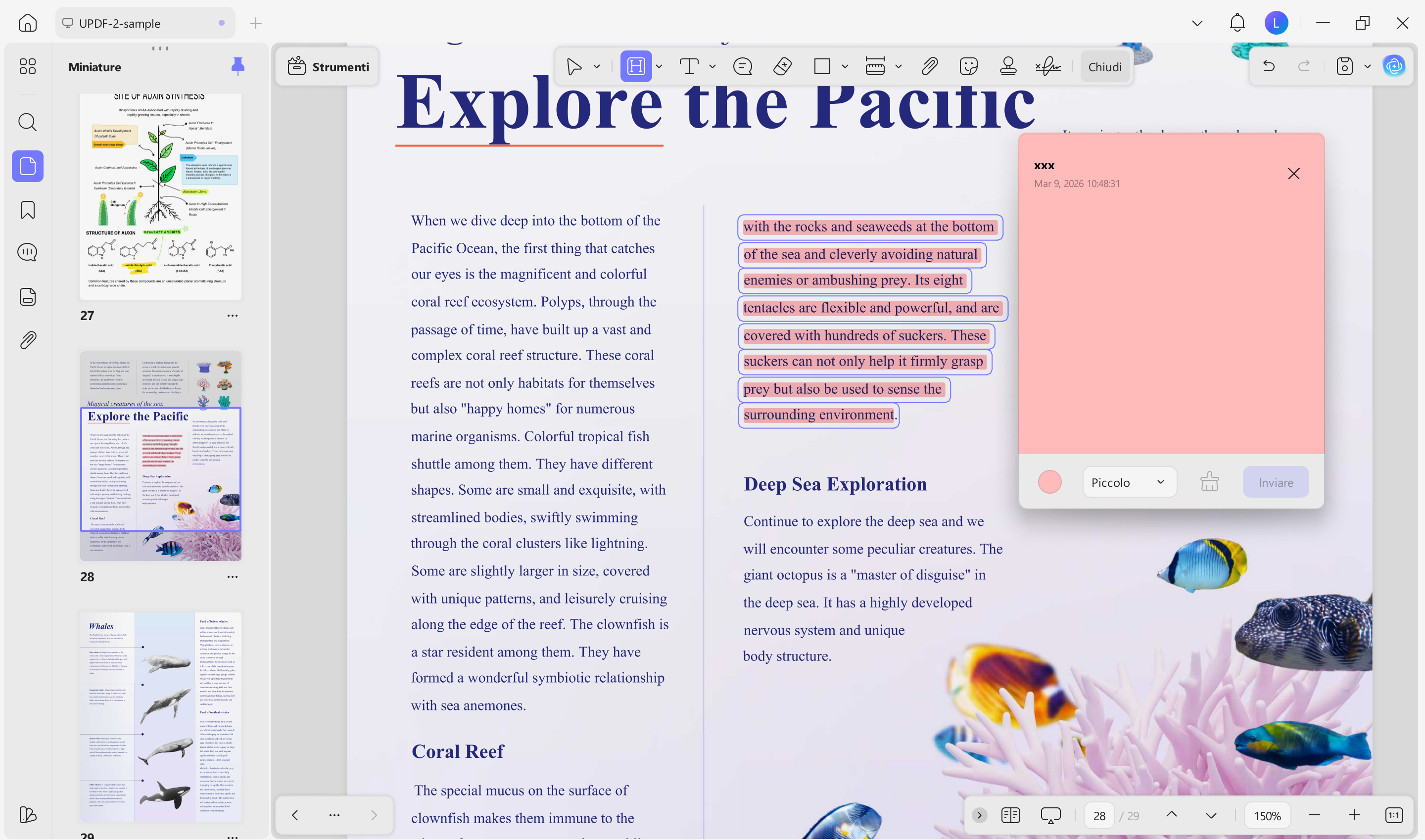 Choose any annotation you want and choose the Delection icon to erase it.
