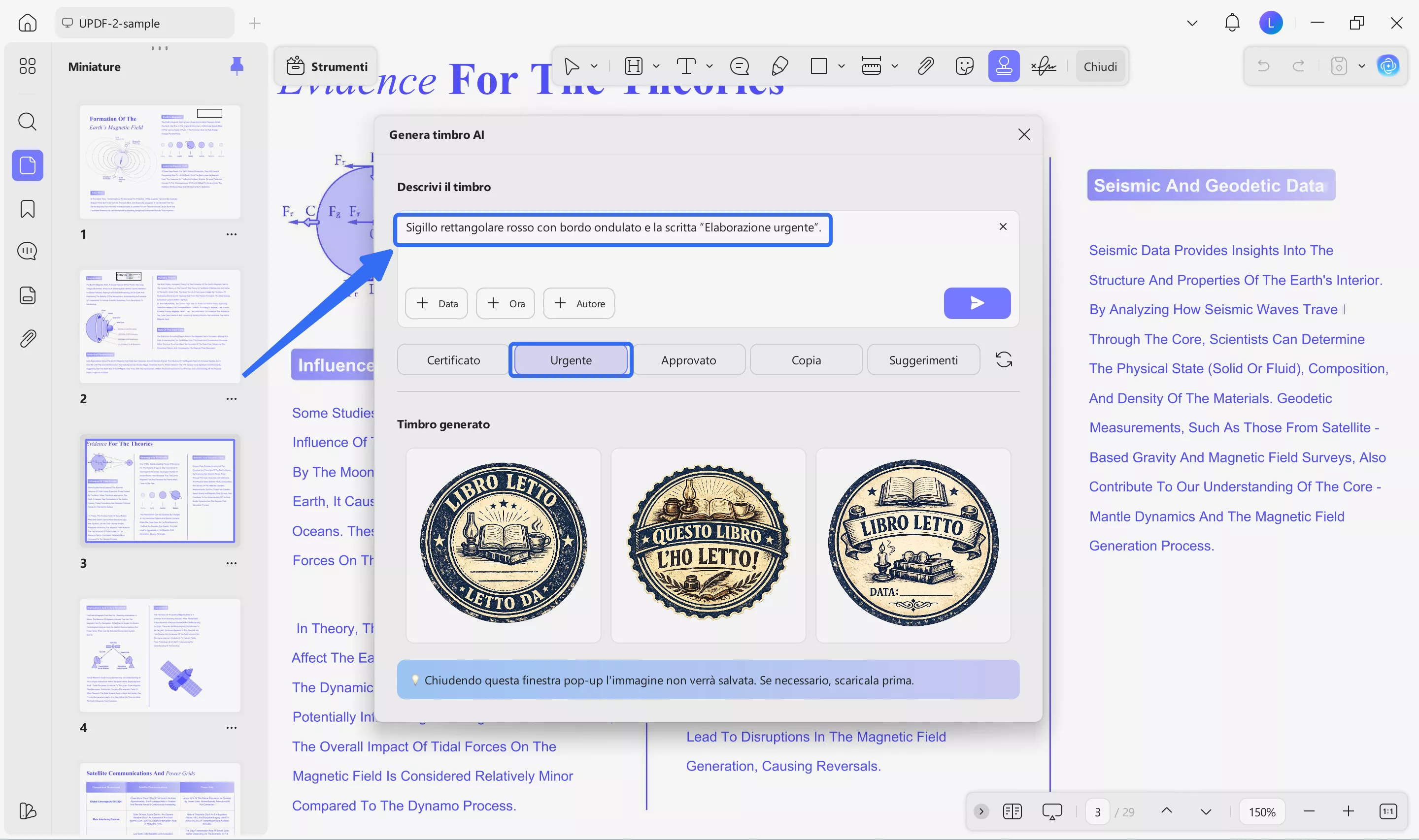 add a preset stamp description