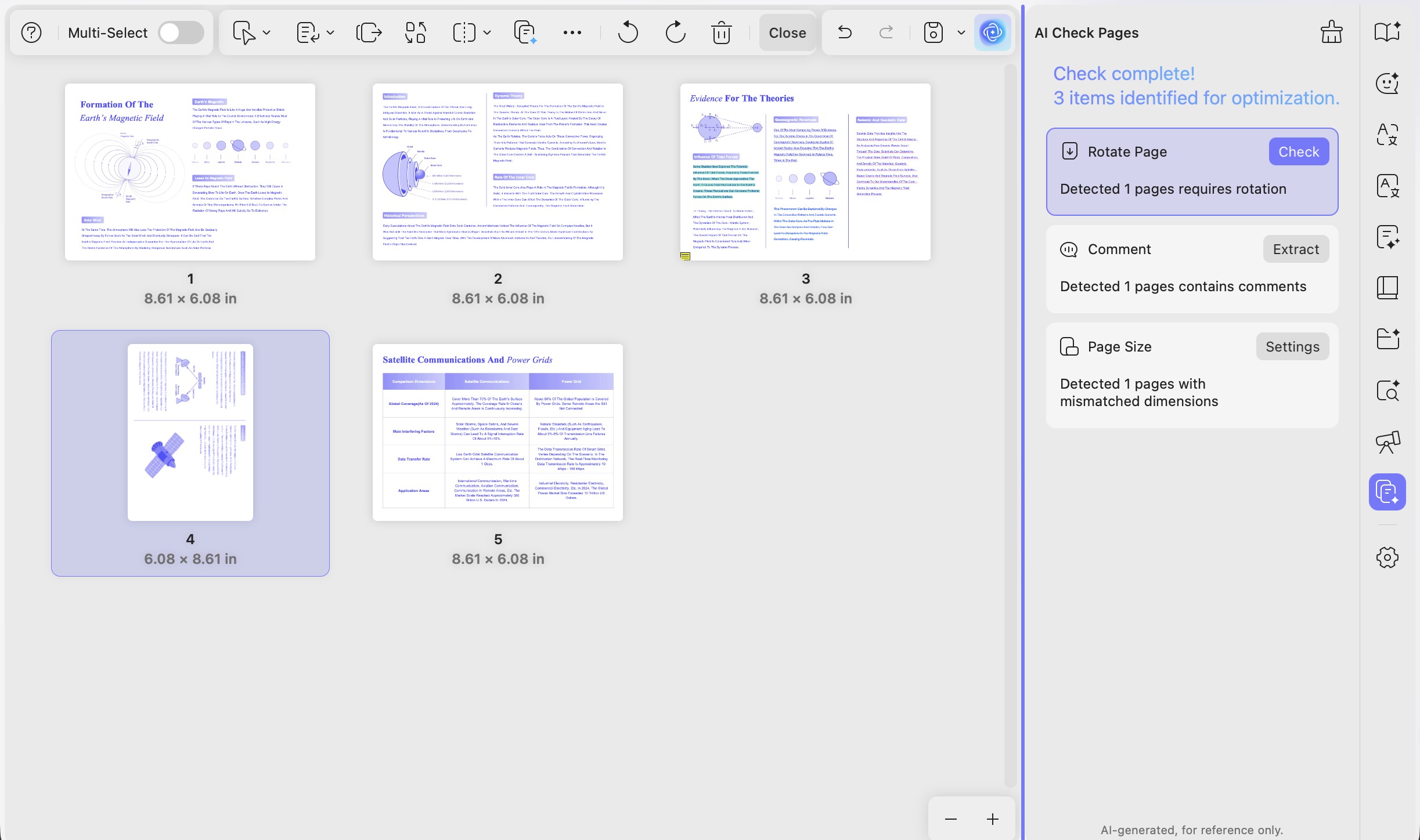 updf ai check and manage pages