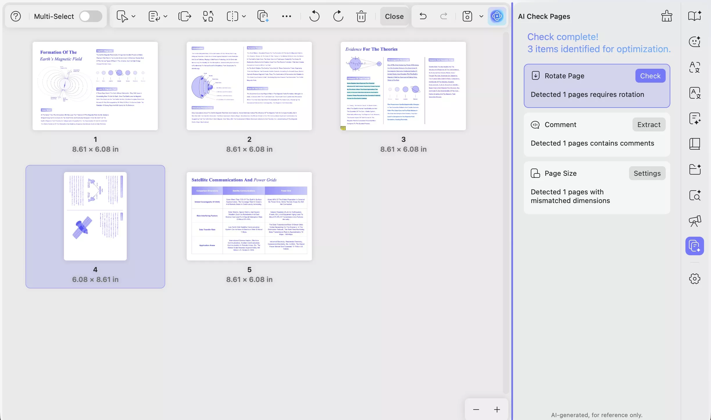 updf ai check and manage pages