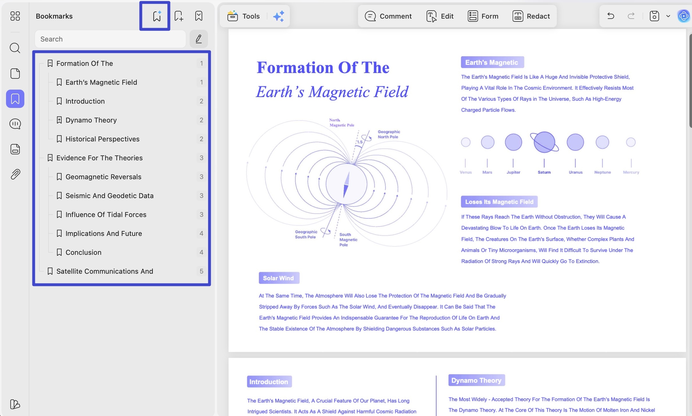updf ai generate bookmark instantly
