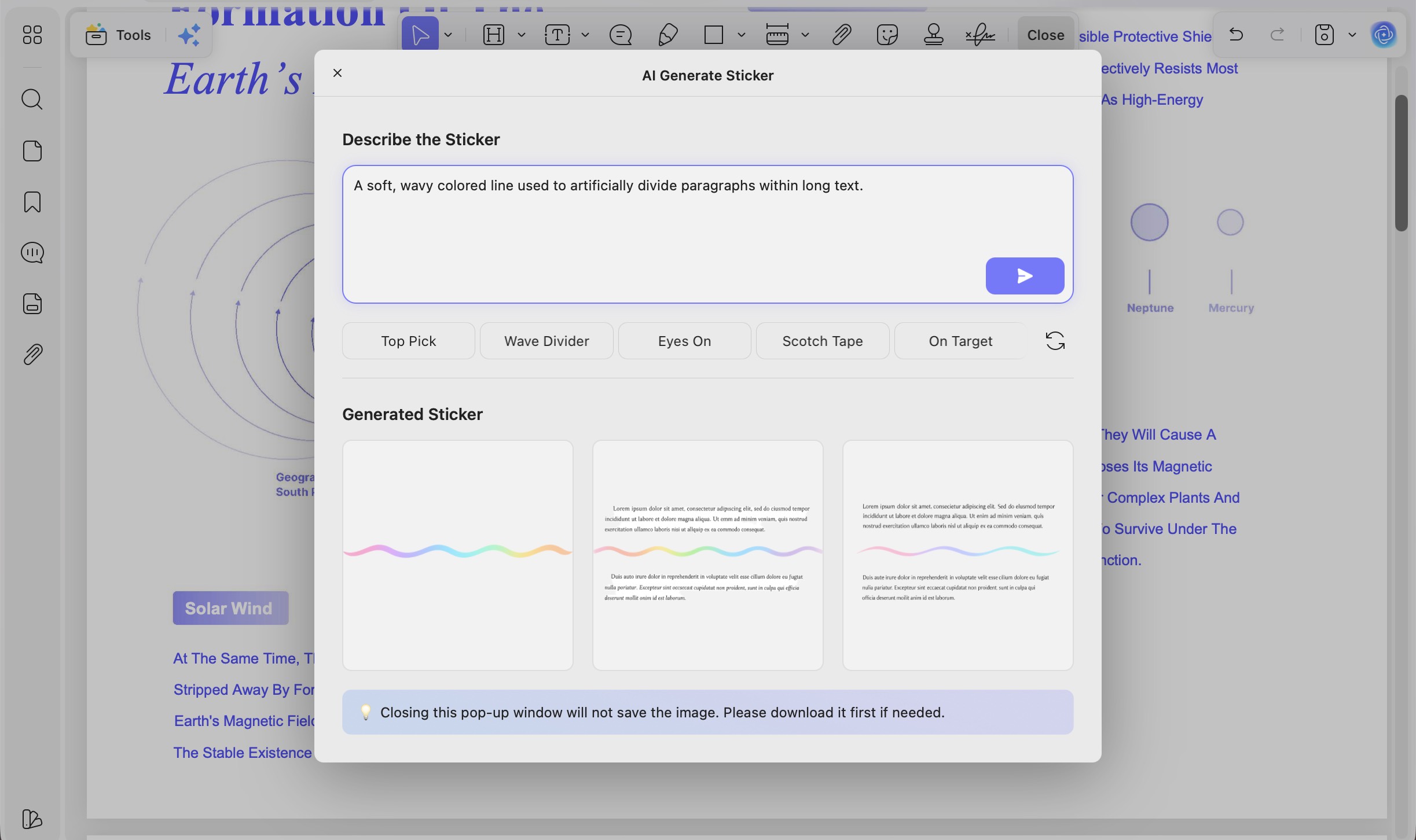 updf ai generate stamp sticker background or watermark
