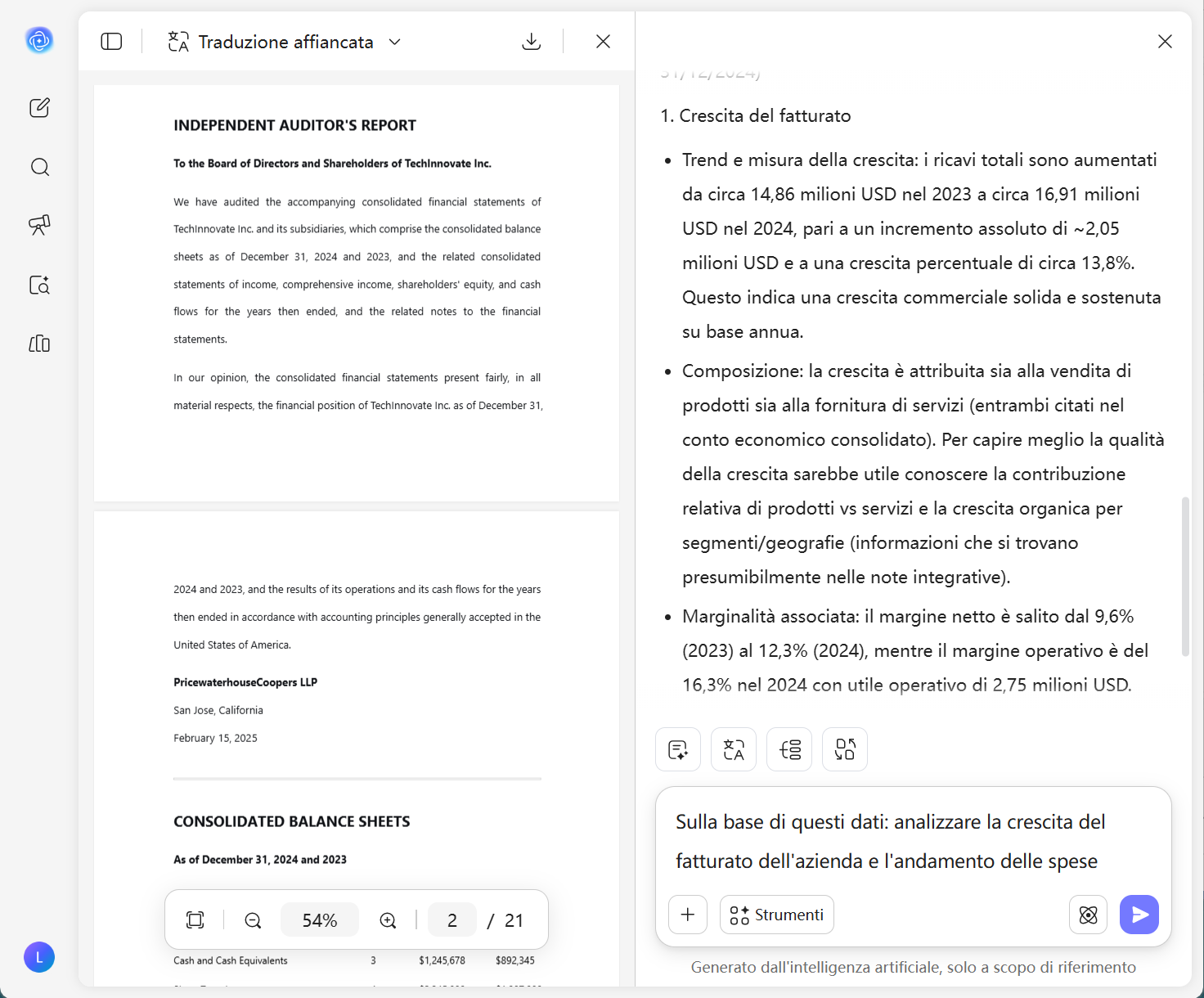 Generatore di budget con IA