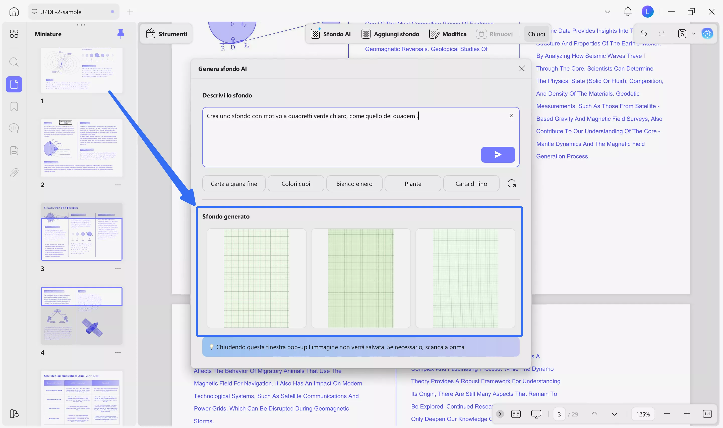 generated backgrounds from updf ai