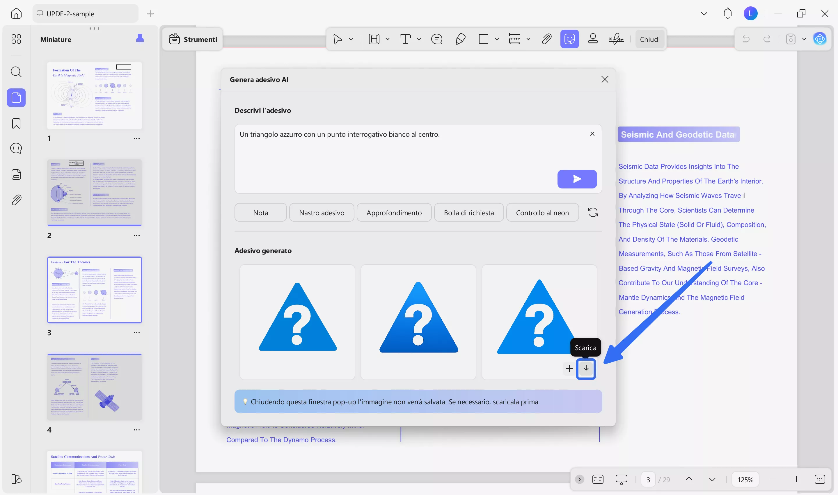 click the download icon