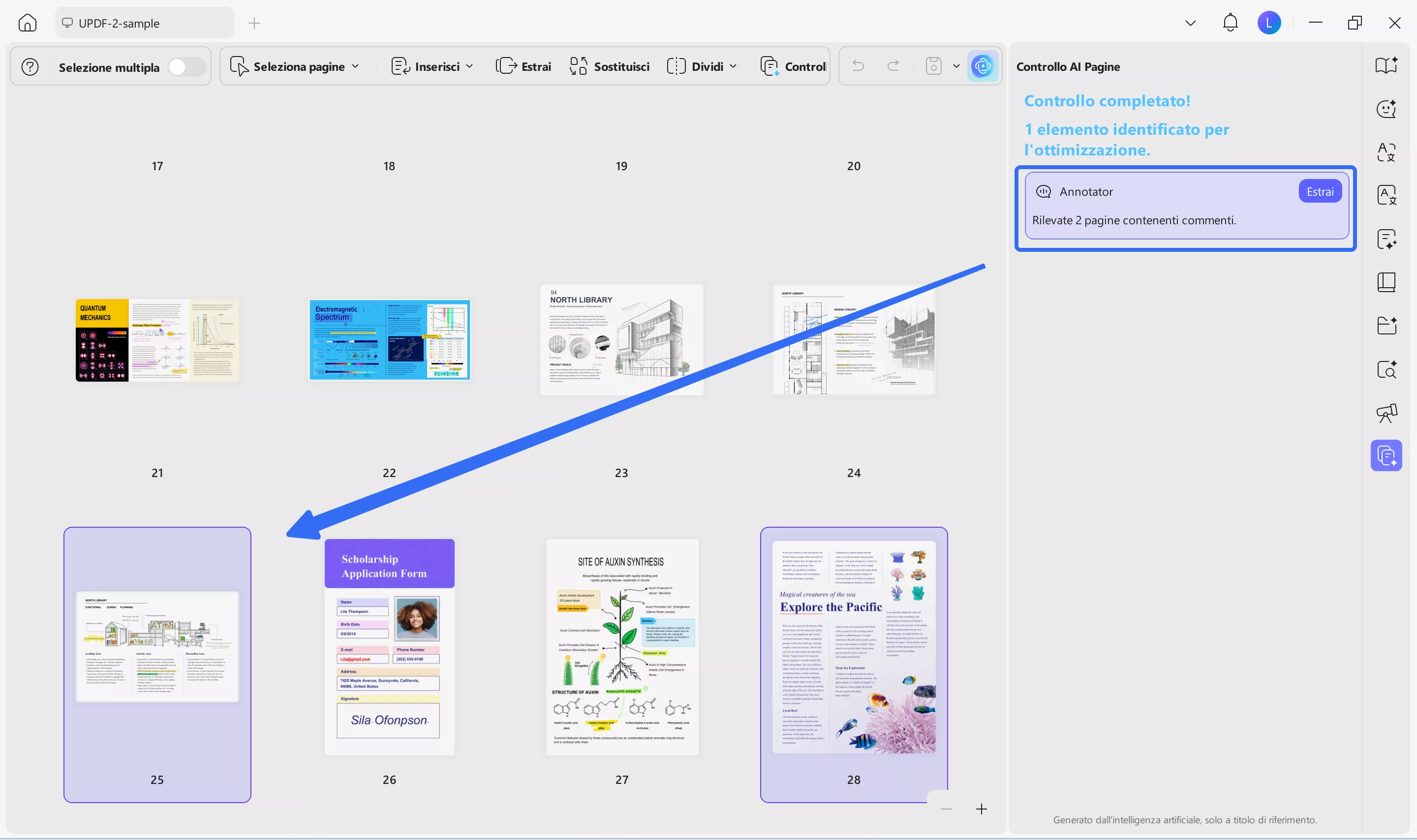 jump to the affected page