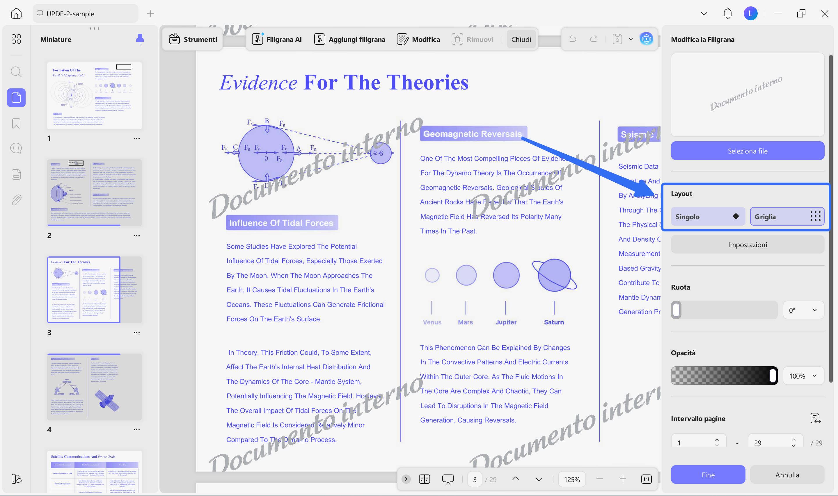 watermarks layout options