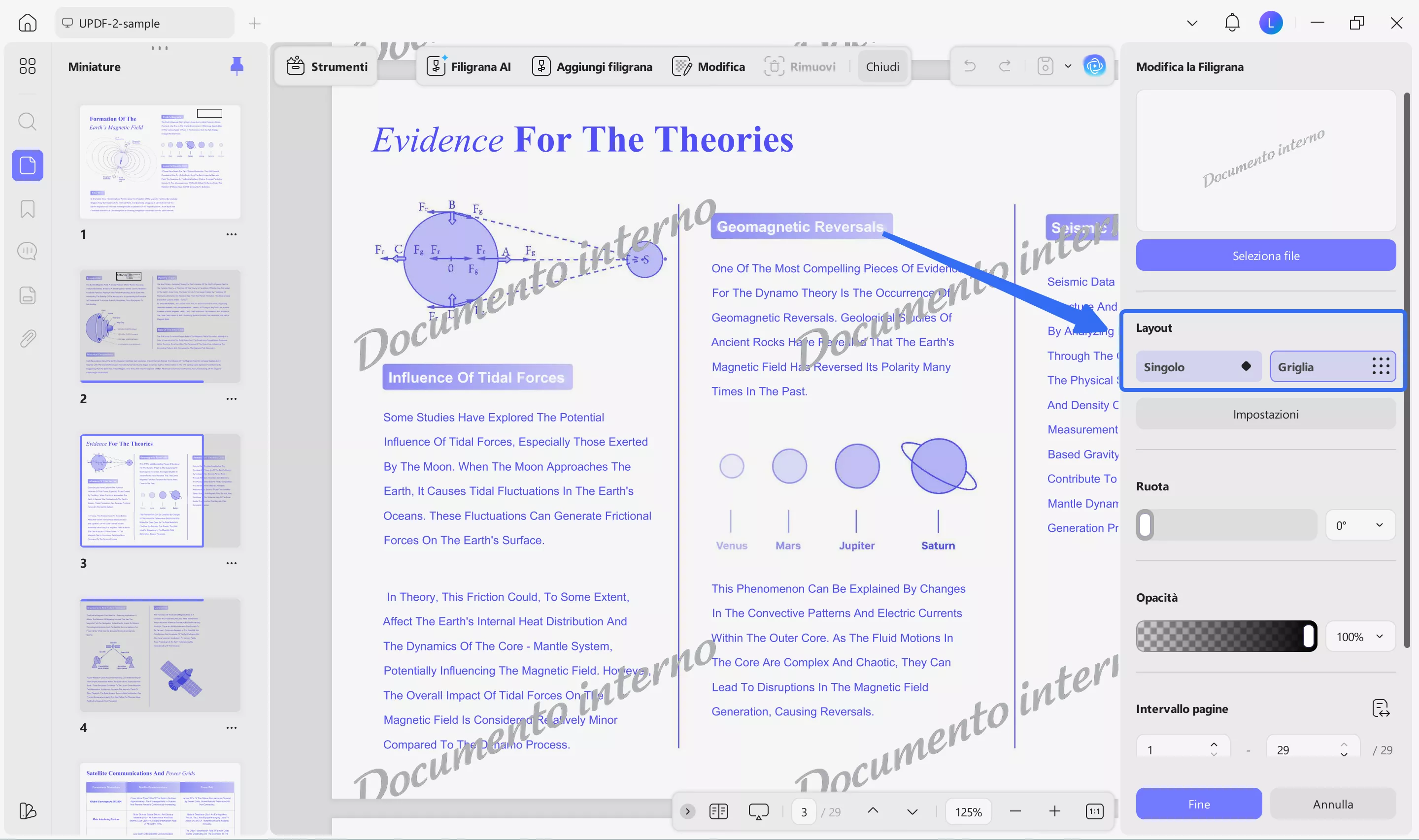 watermarks layout options