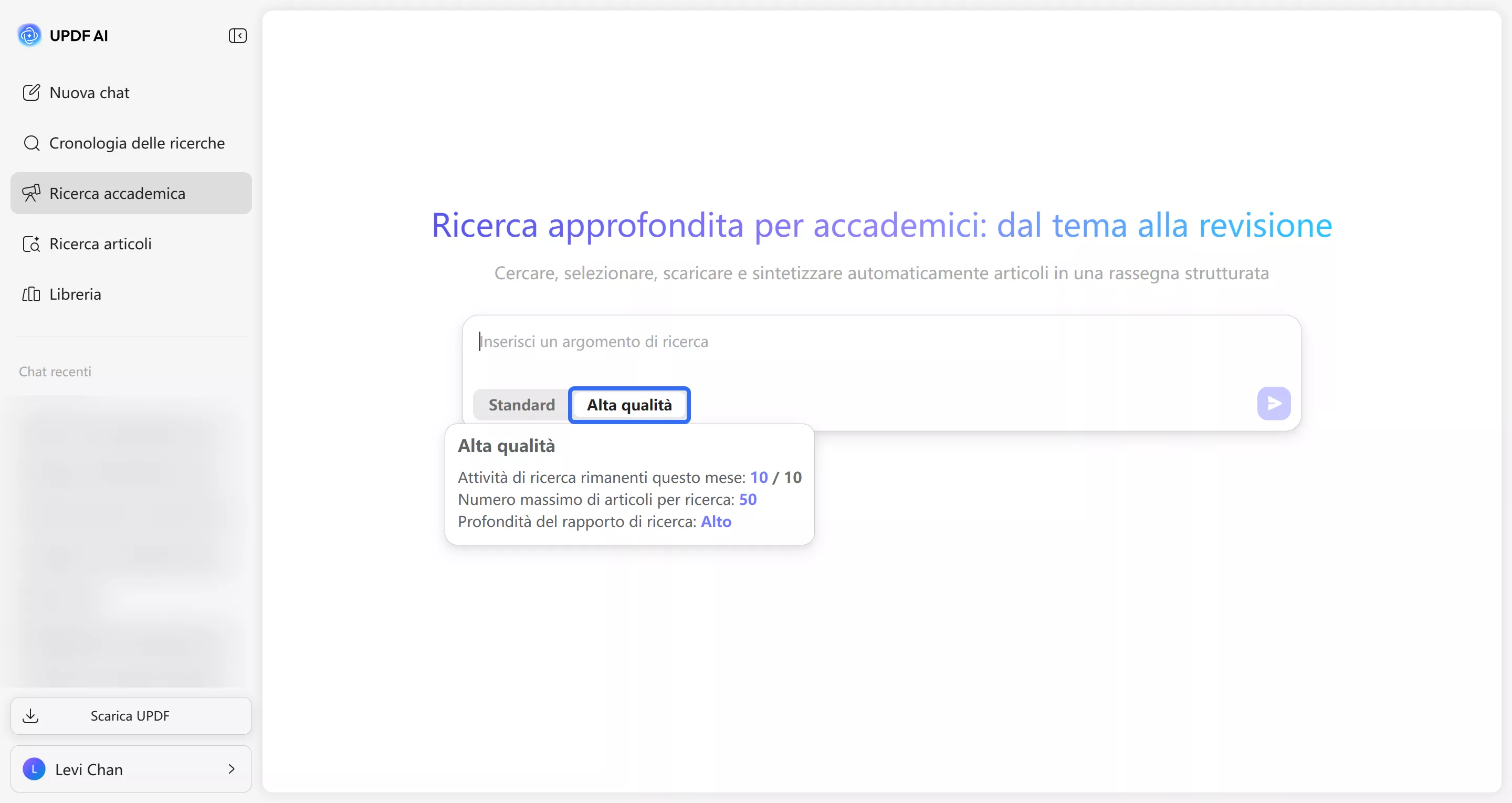 updf ai deep research high quality