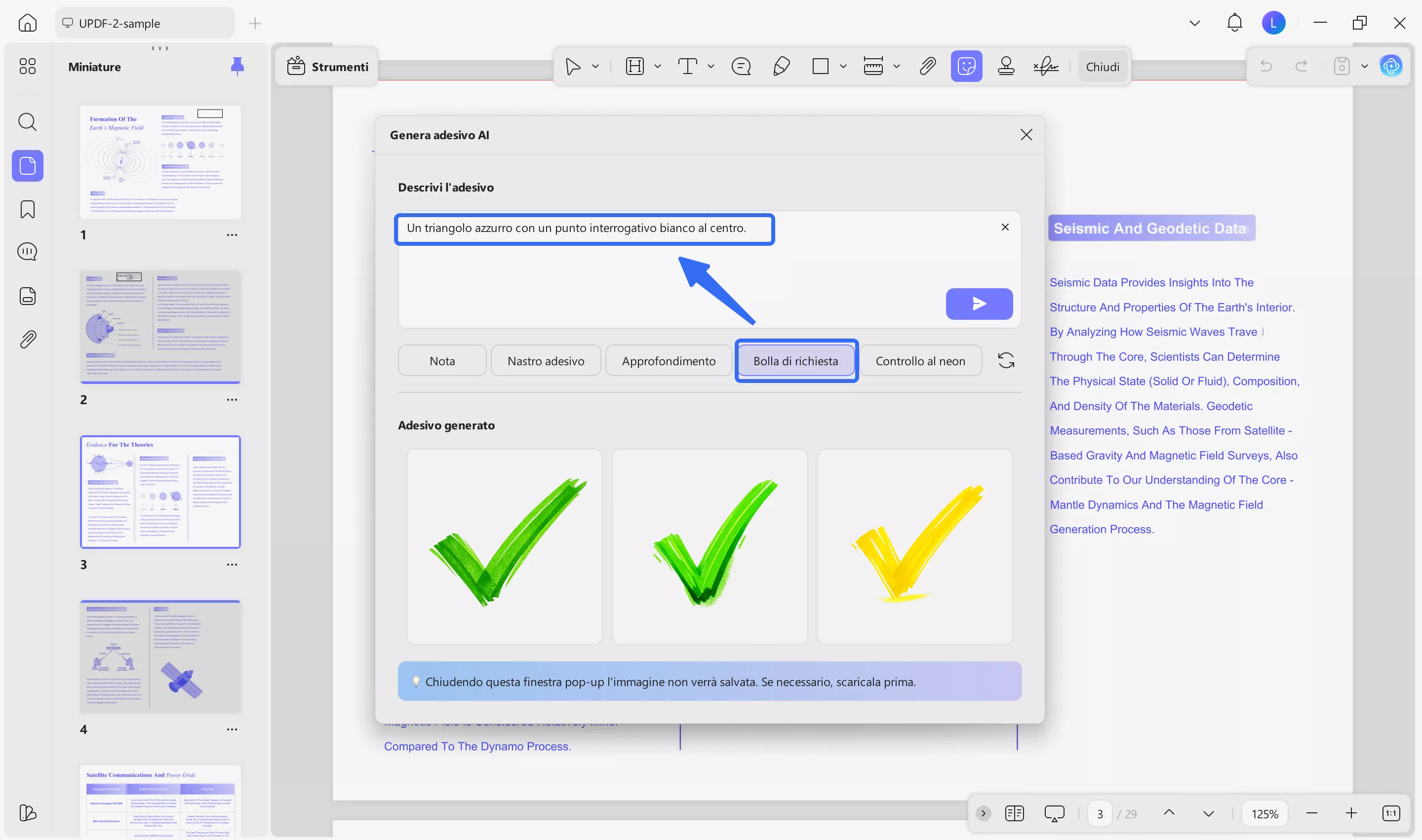 add a preset sticker description