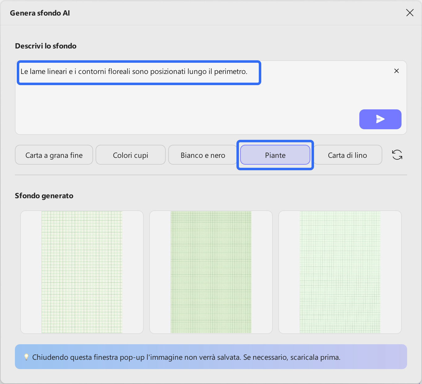 generate background prompt with a preset