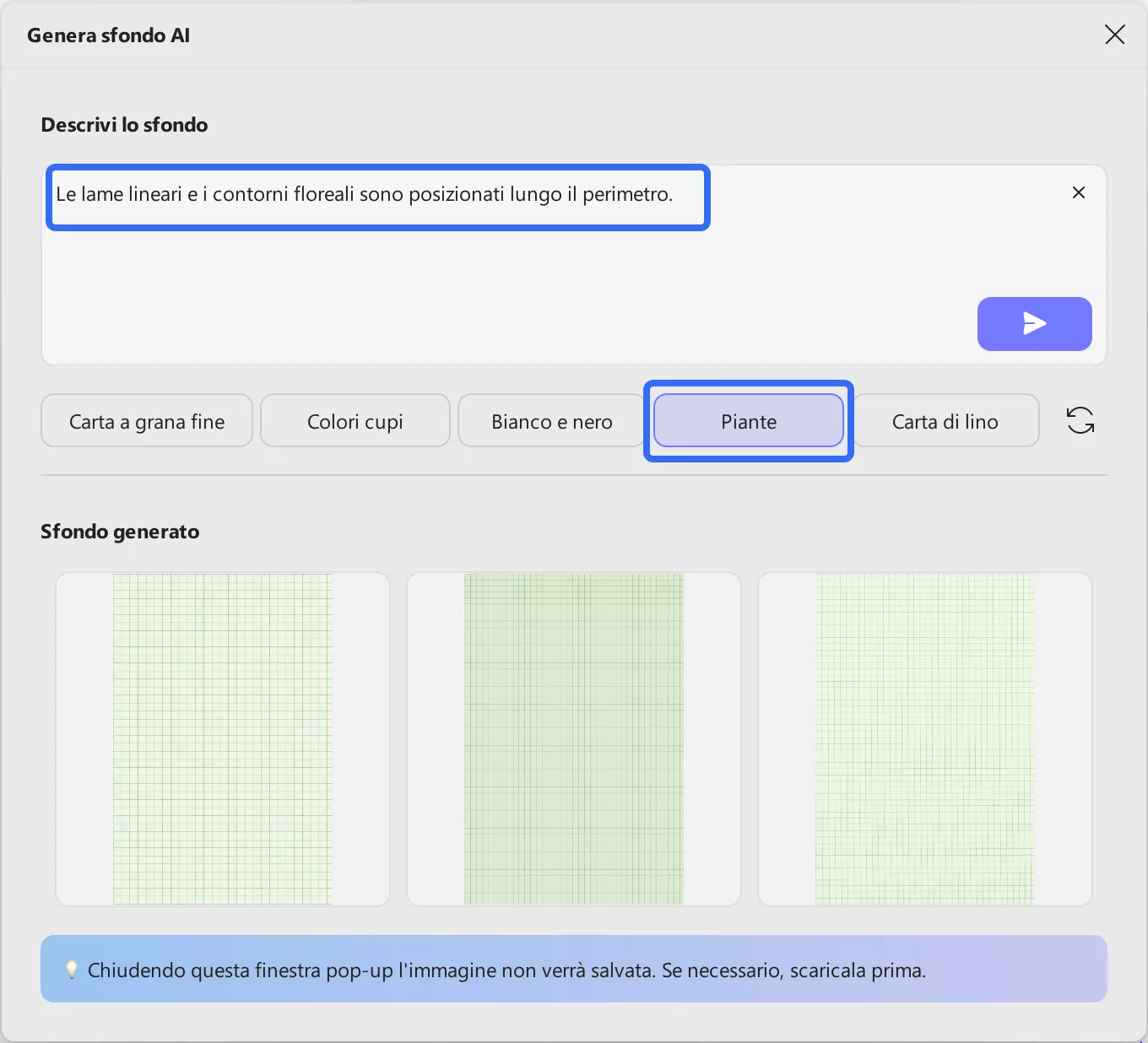 generate background prompt with a preset