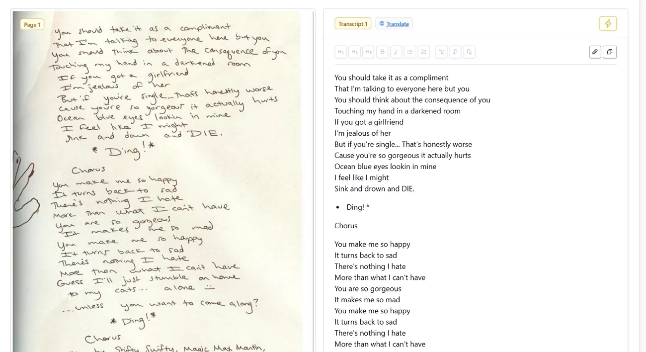 handwritingocr needing manual structuring