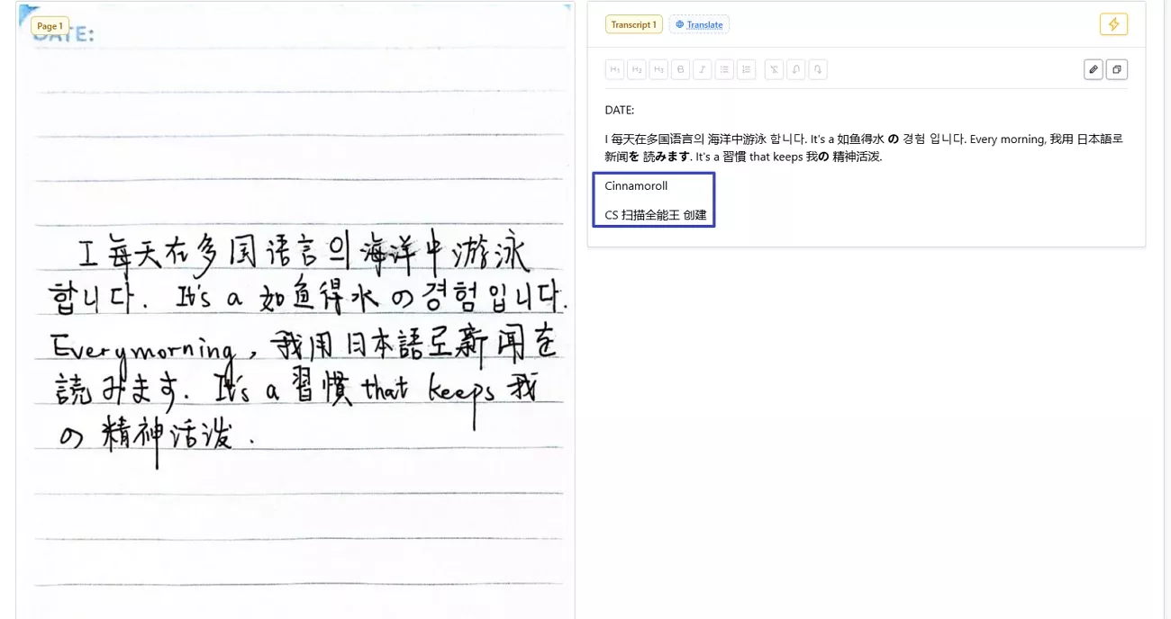 turn random characters into text handwritingocr