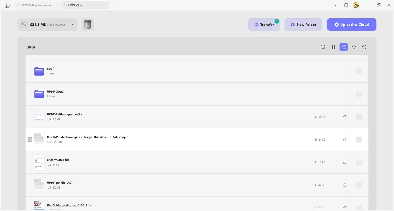updf cloud access single document everywhere