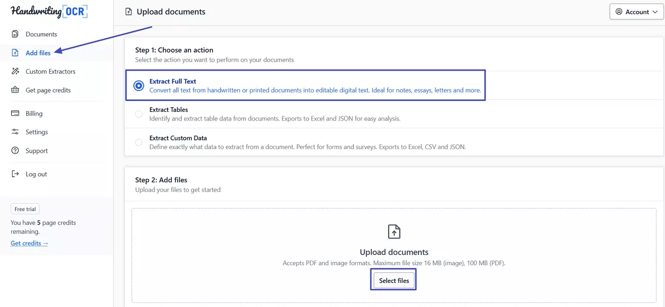 handwritingocr import image extract full text