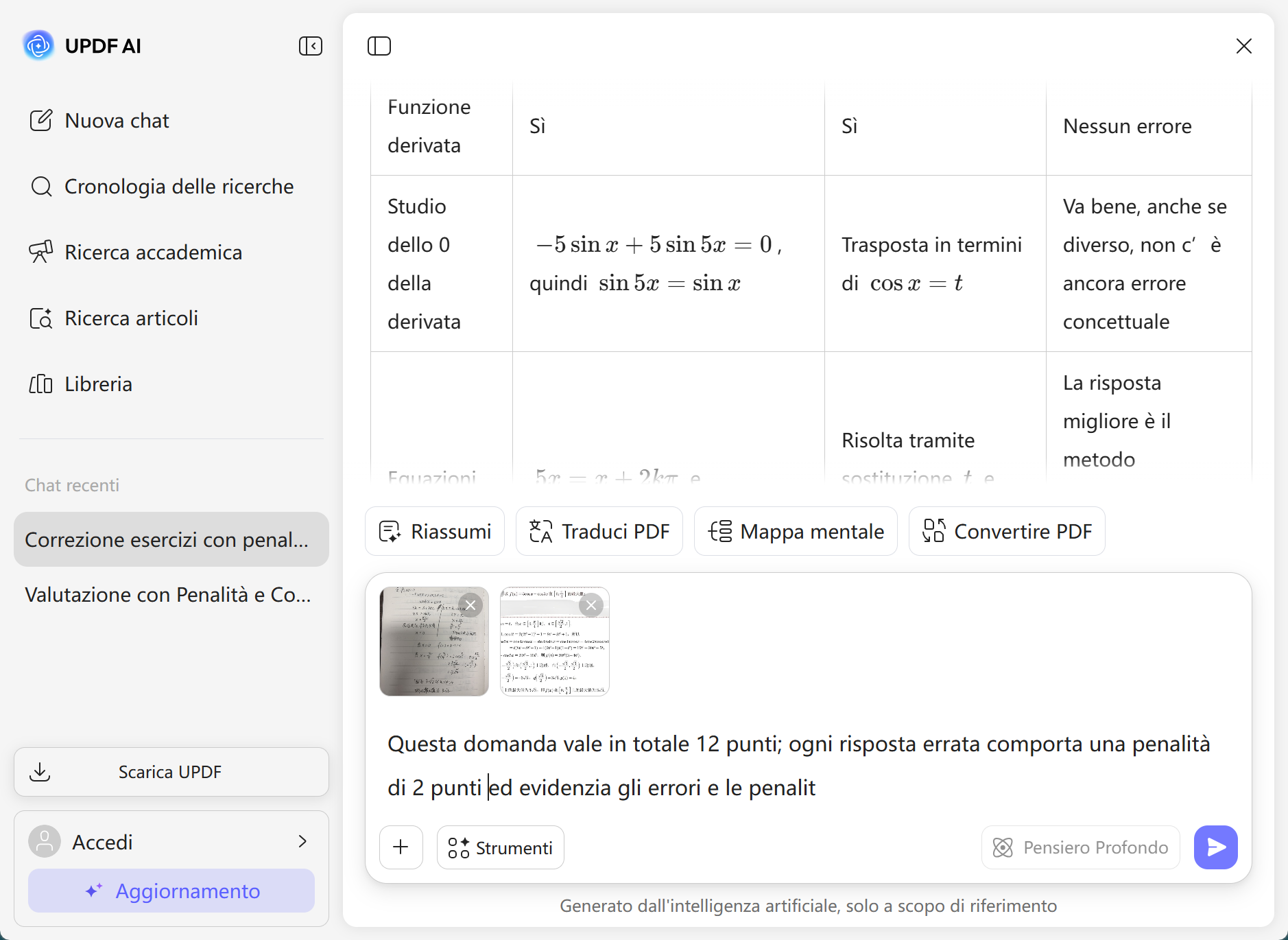 Correttore di compiti UPDF AI