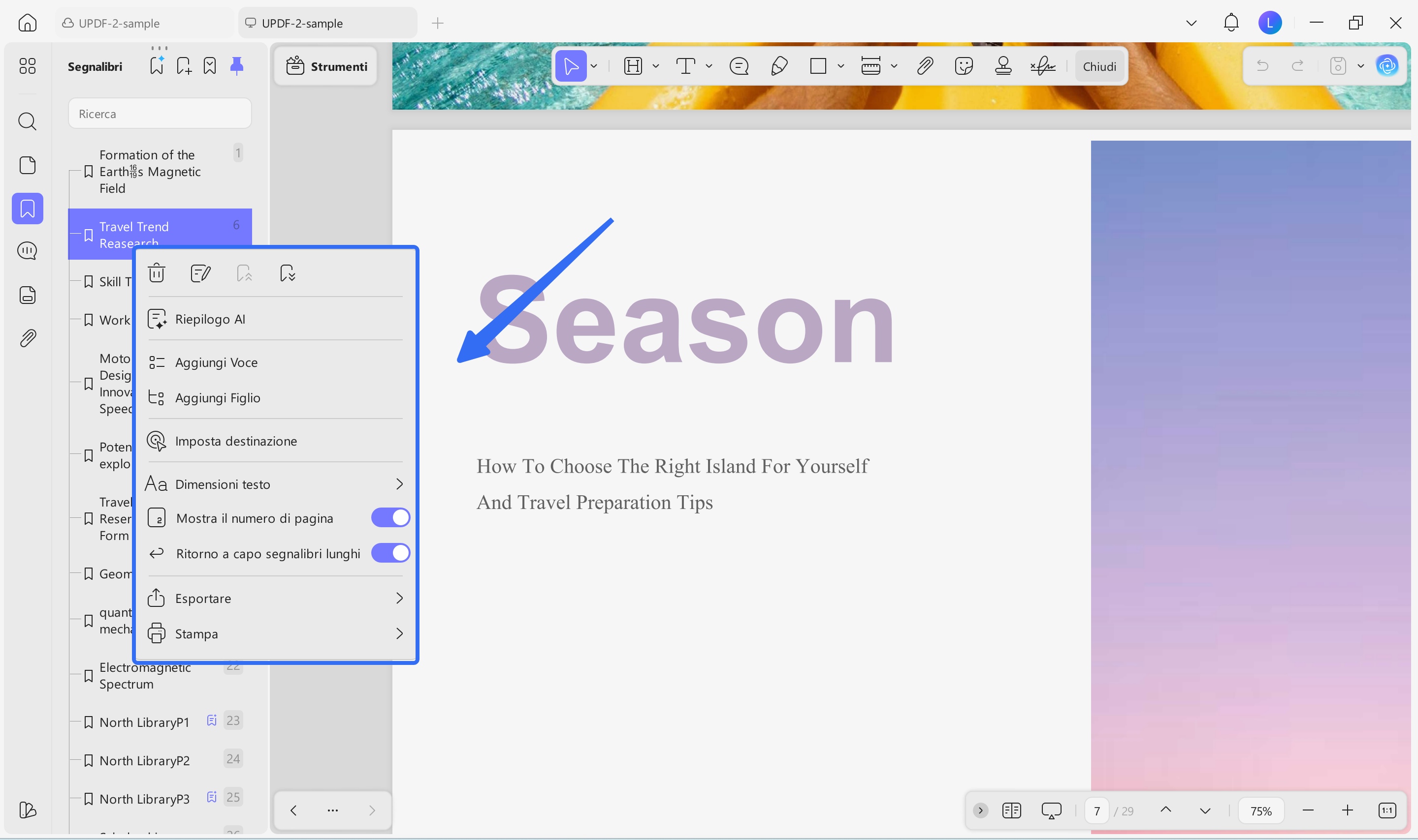 bookmarks right-click menu