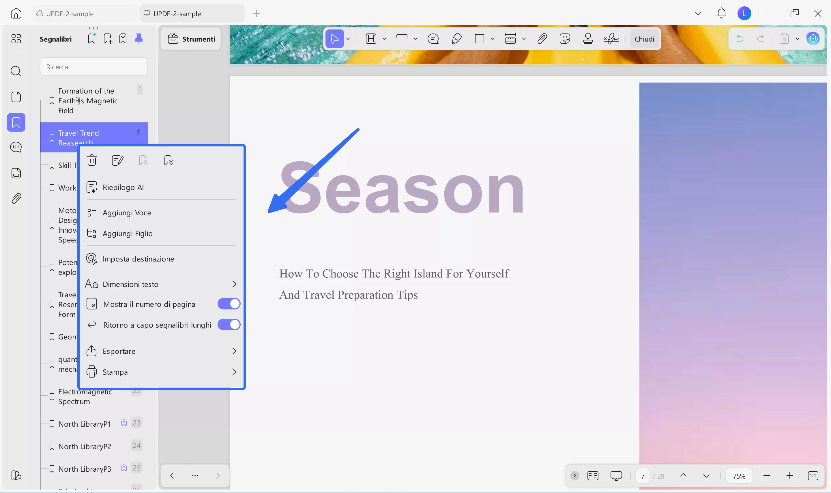 bookmarks right-click menu