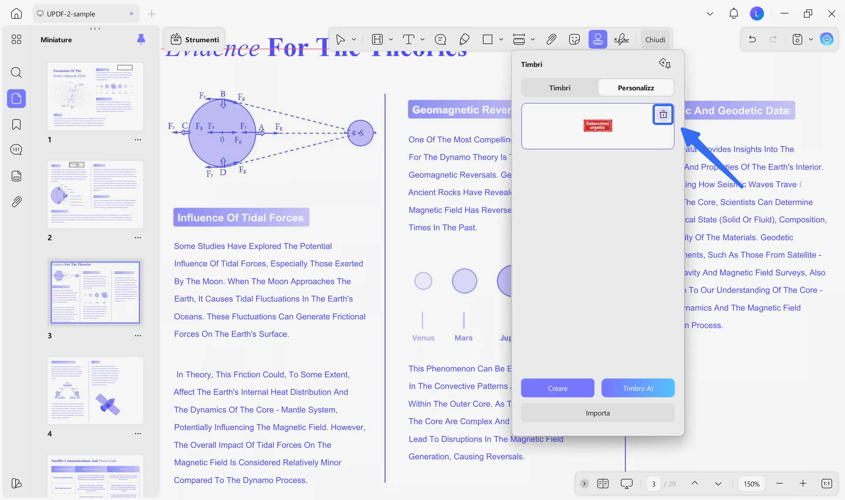 click the delete button