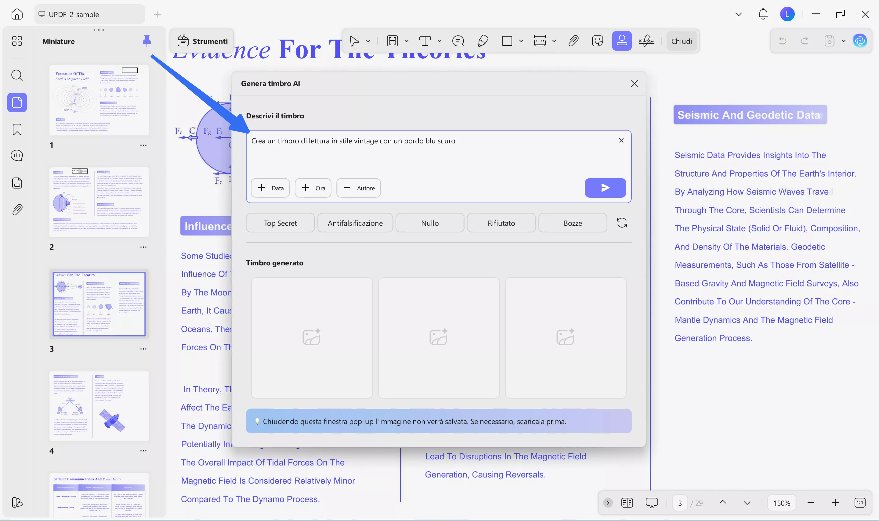 describe the stamp with a prompt