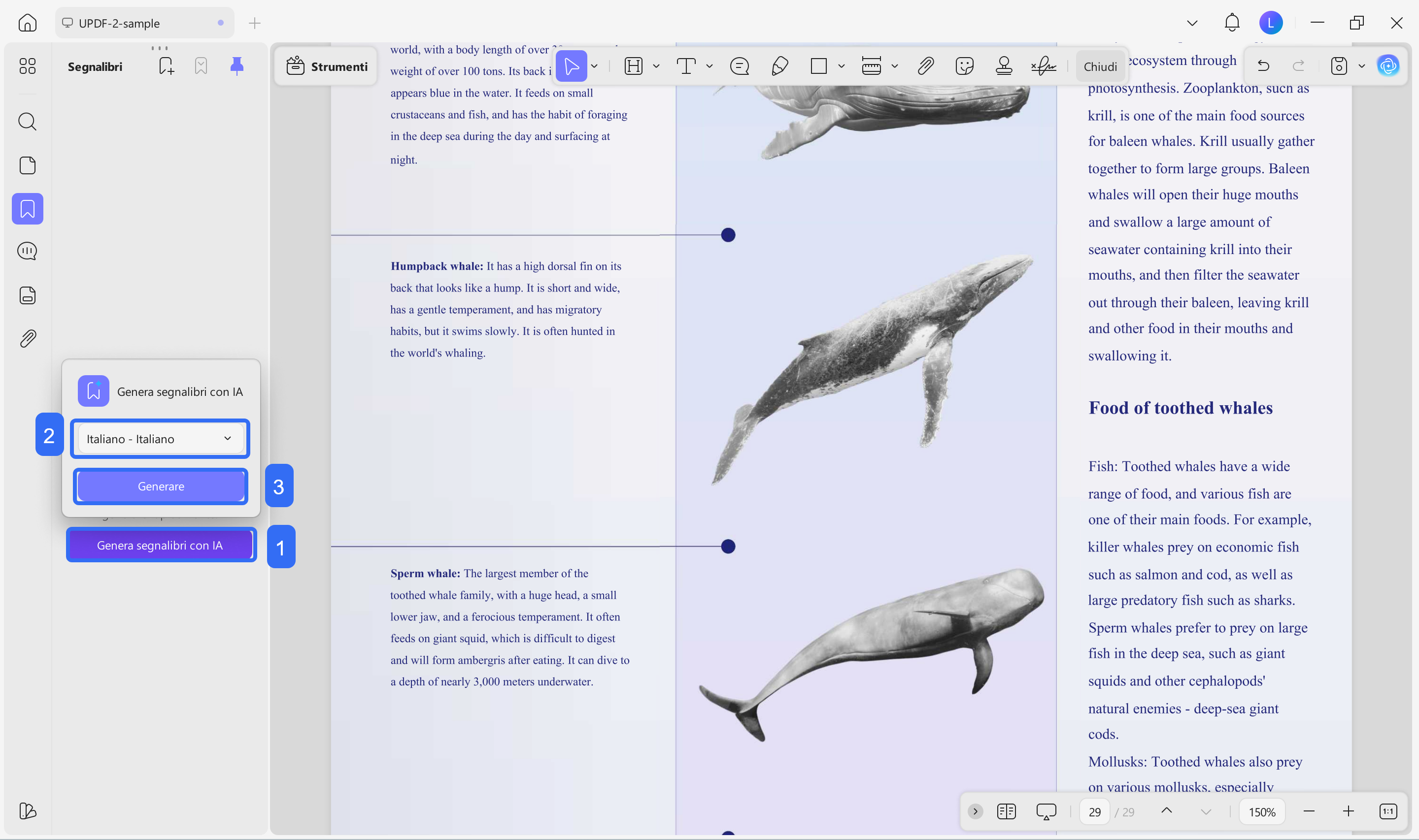 choose bookmarks language and generate