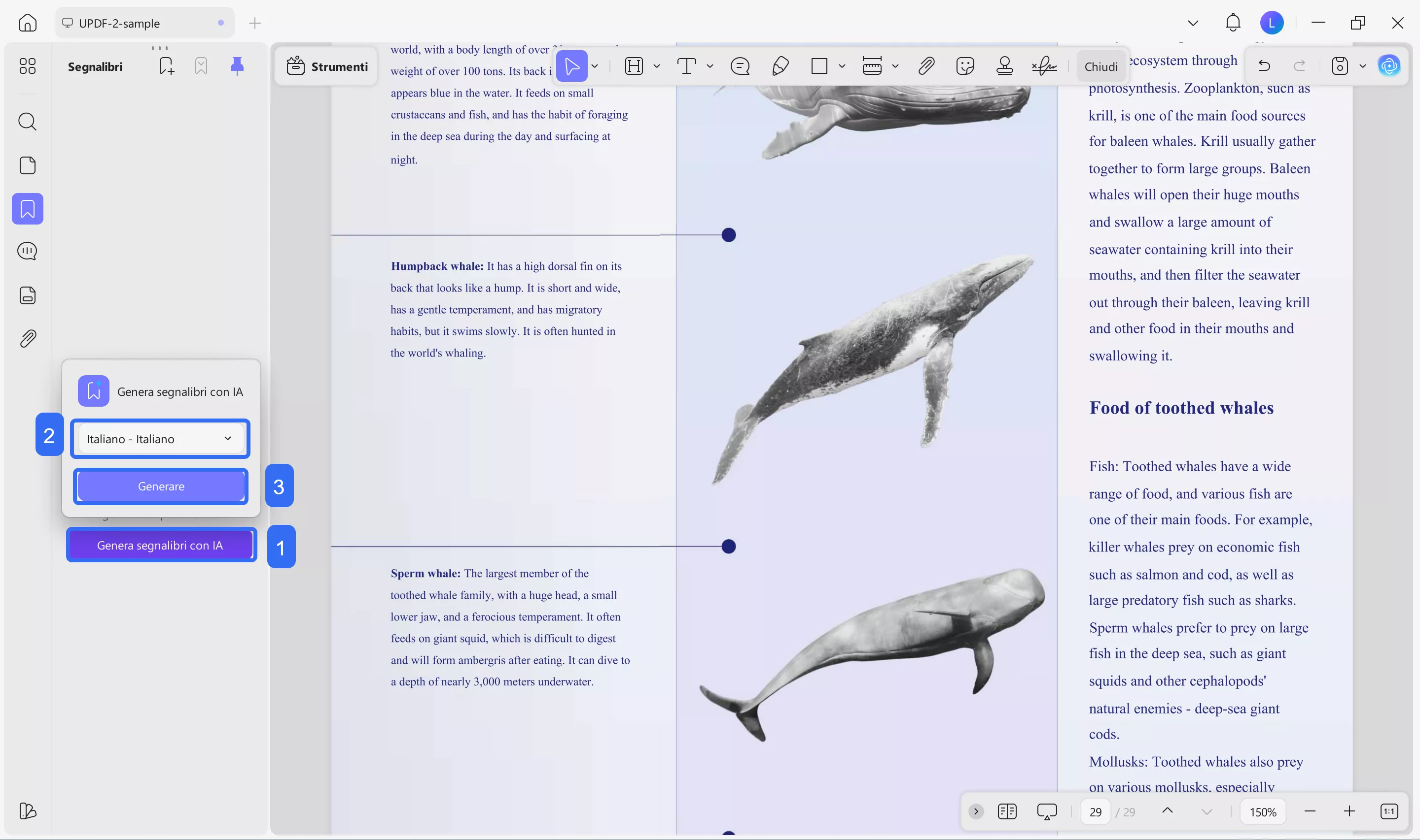 choose bookmarks language and generate