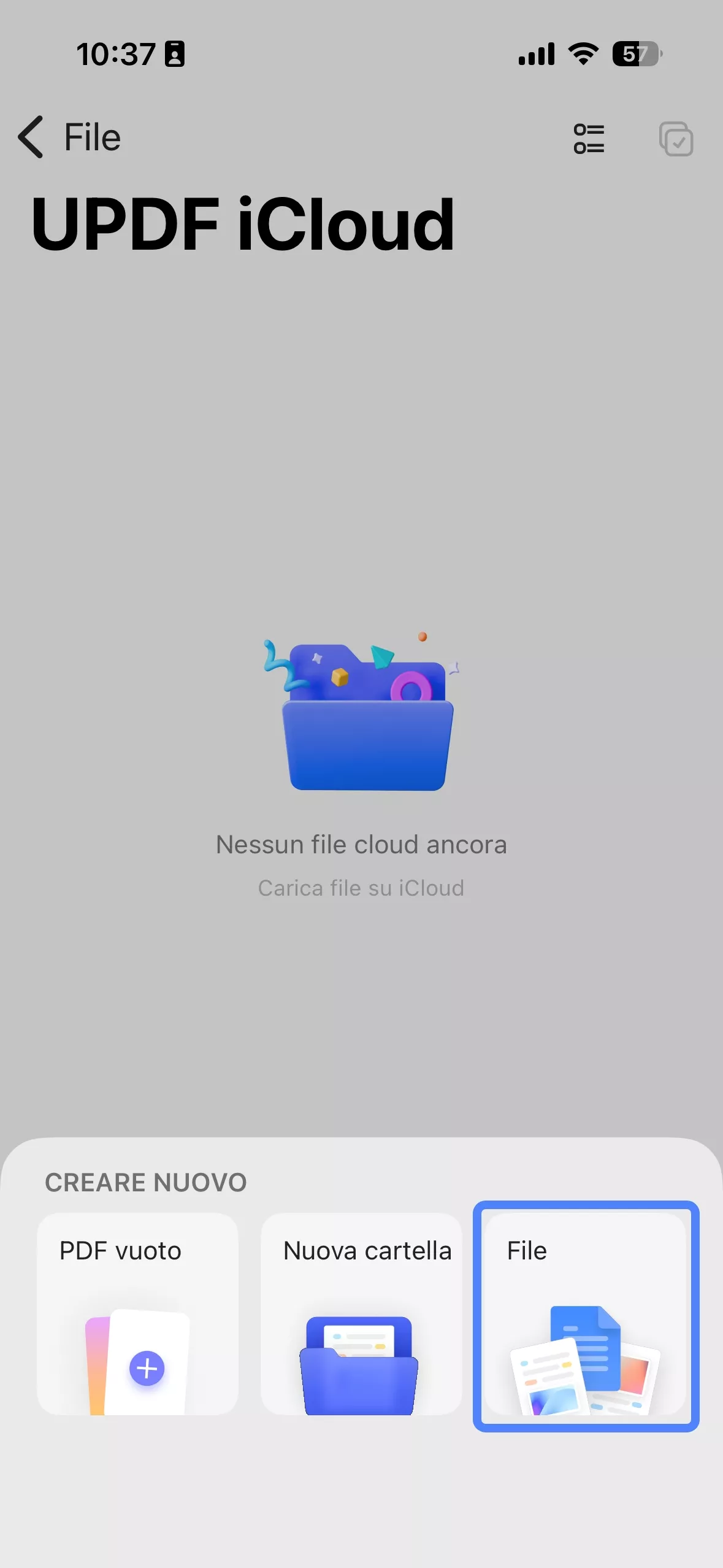 import files in updf cloud ios 