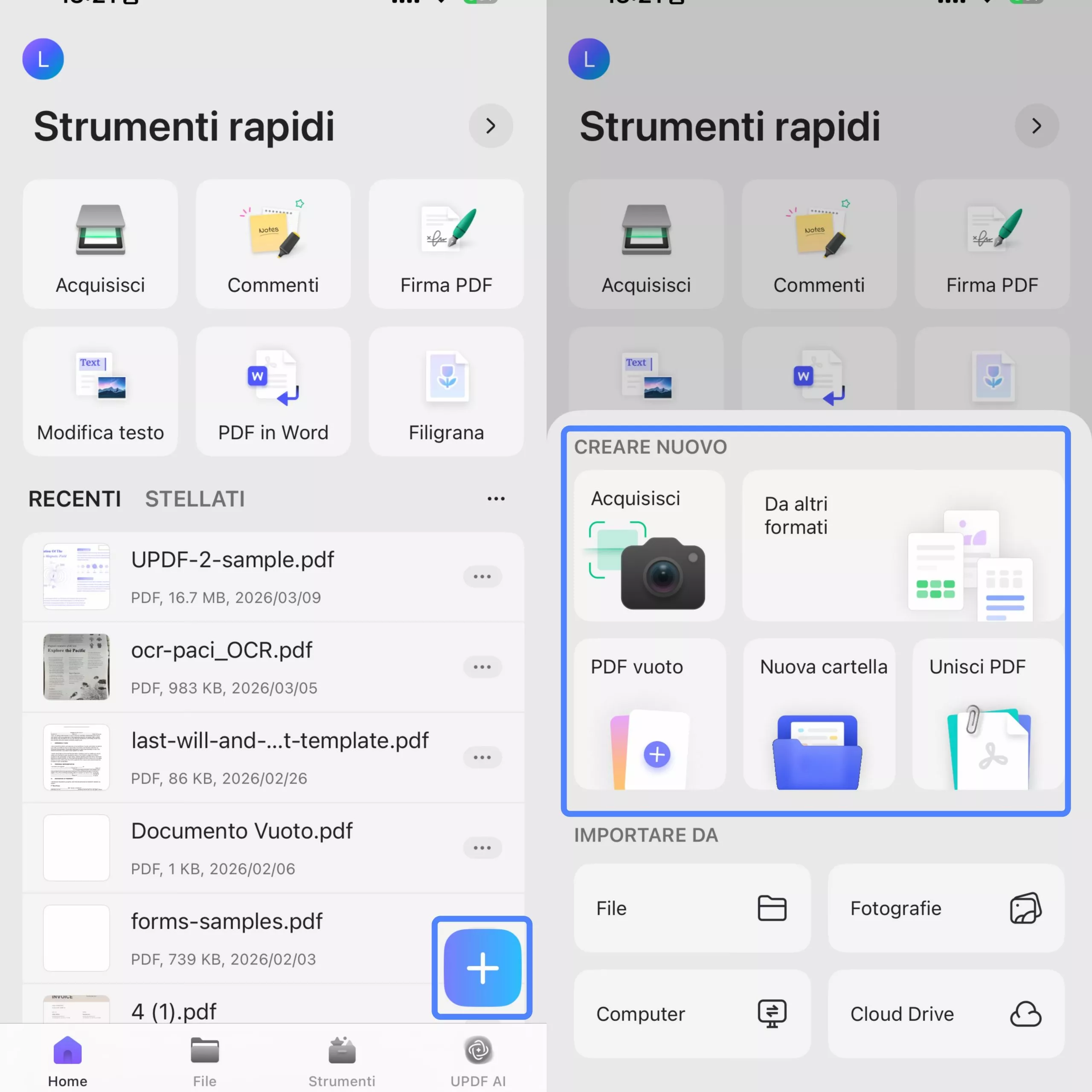  proceed to import pdf in updf