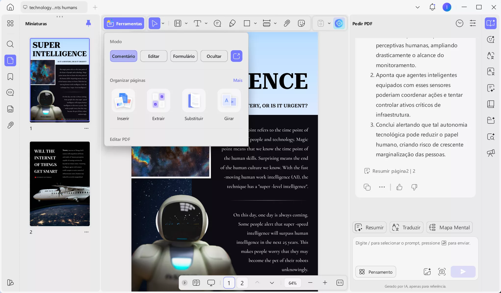 Ferramentas de gestão de PDF do UPDF