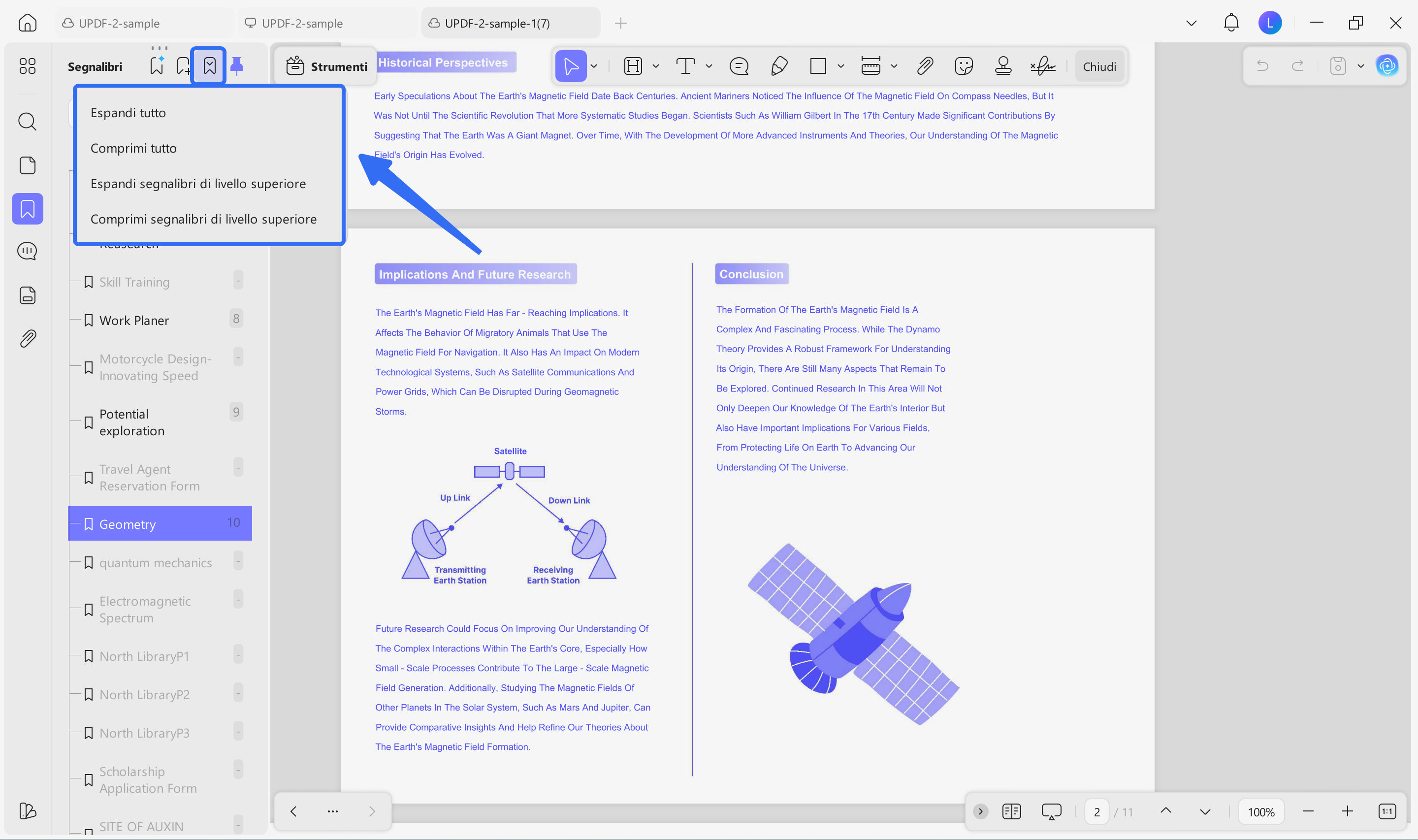 options to manage bookmark display