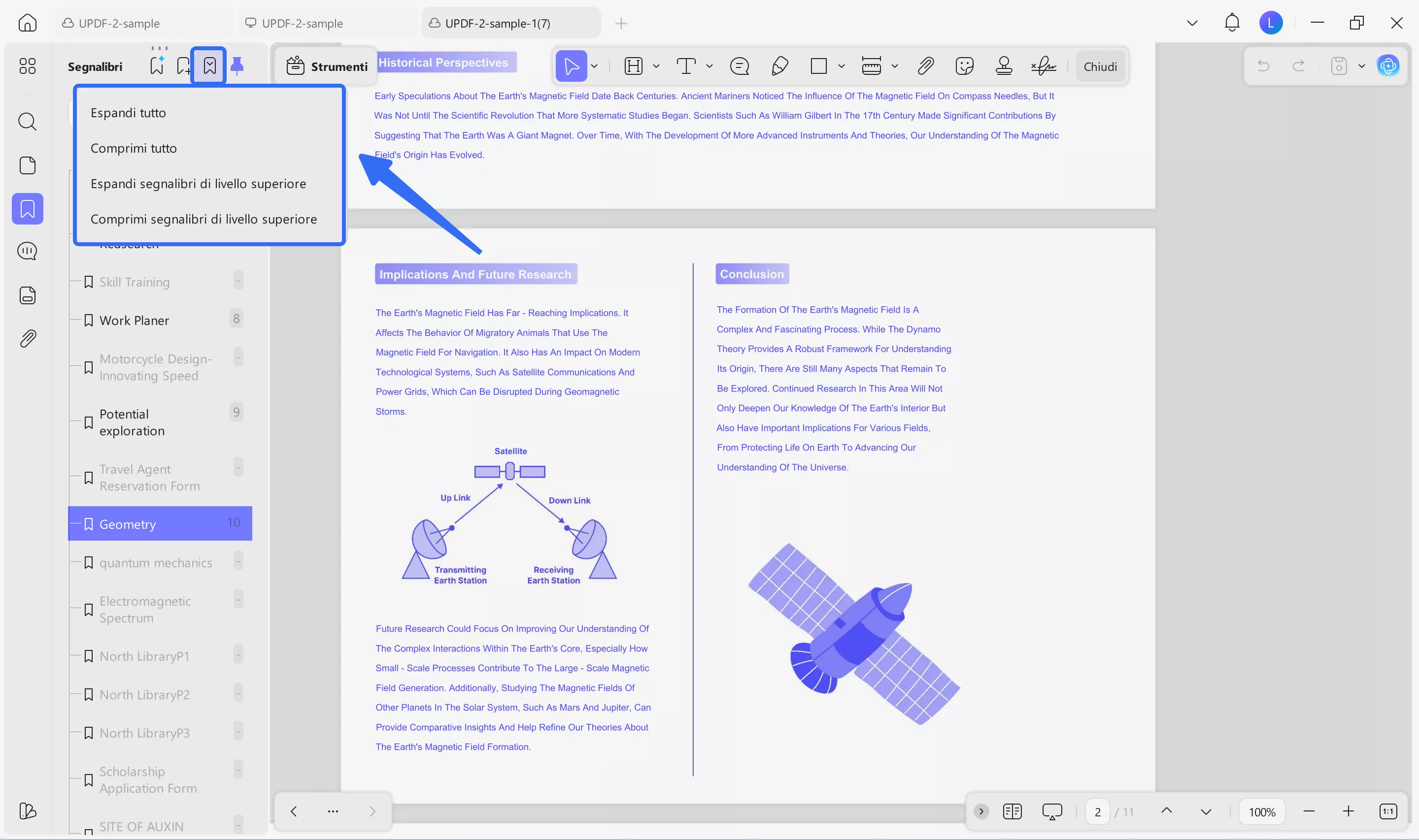 options to manage bookmark display