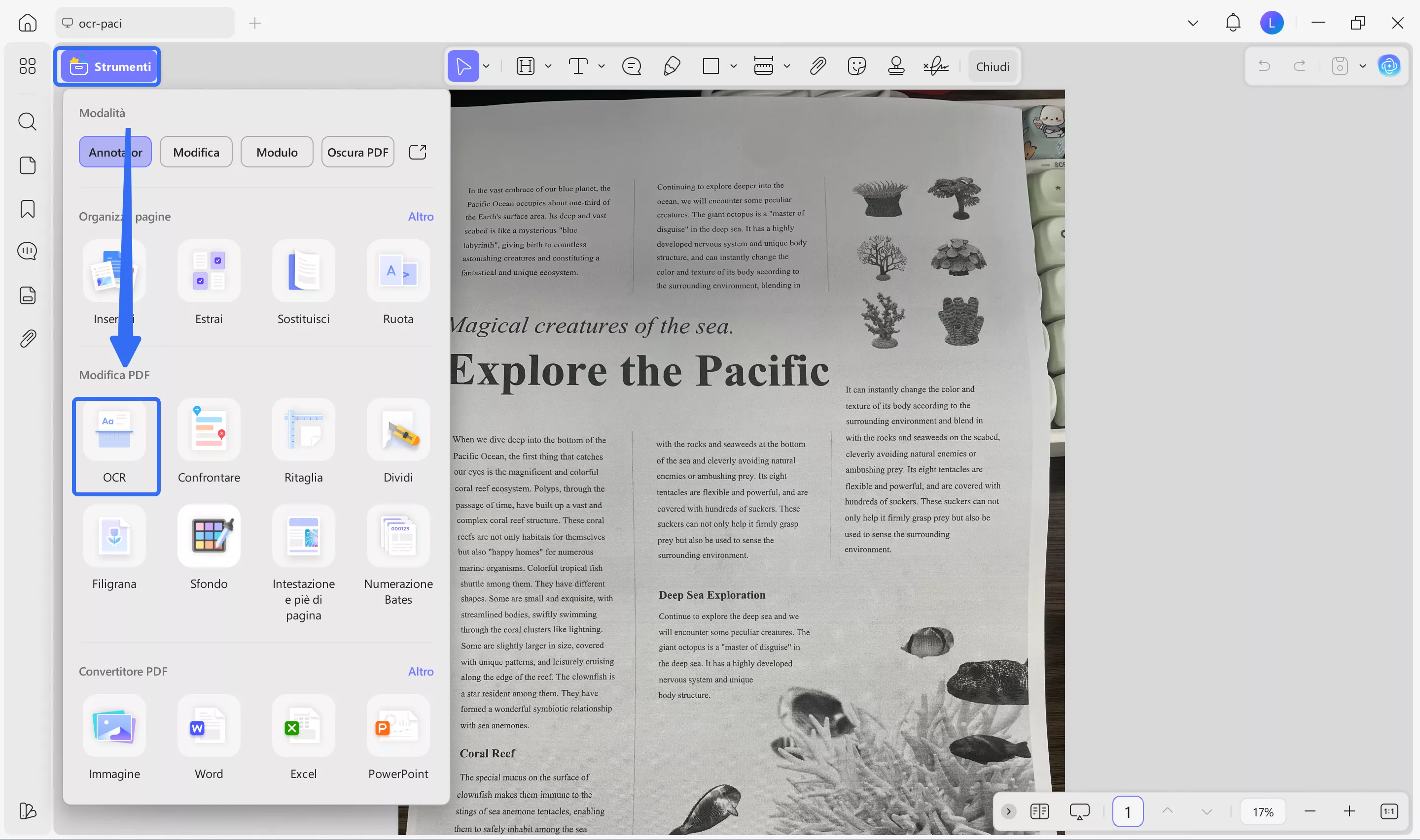 how to search in a scanned pdf ocr updf