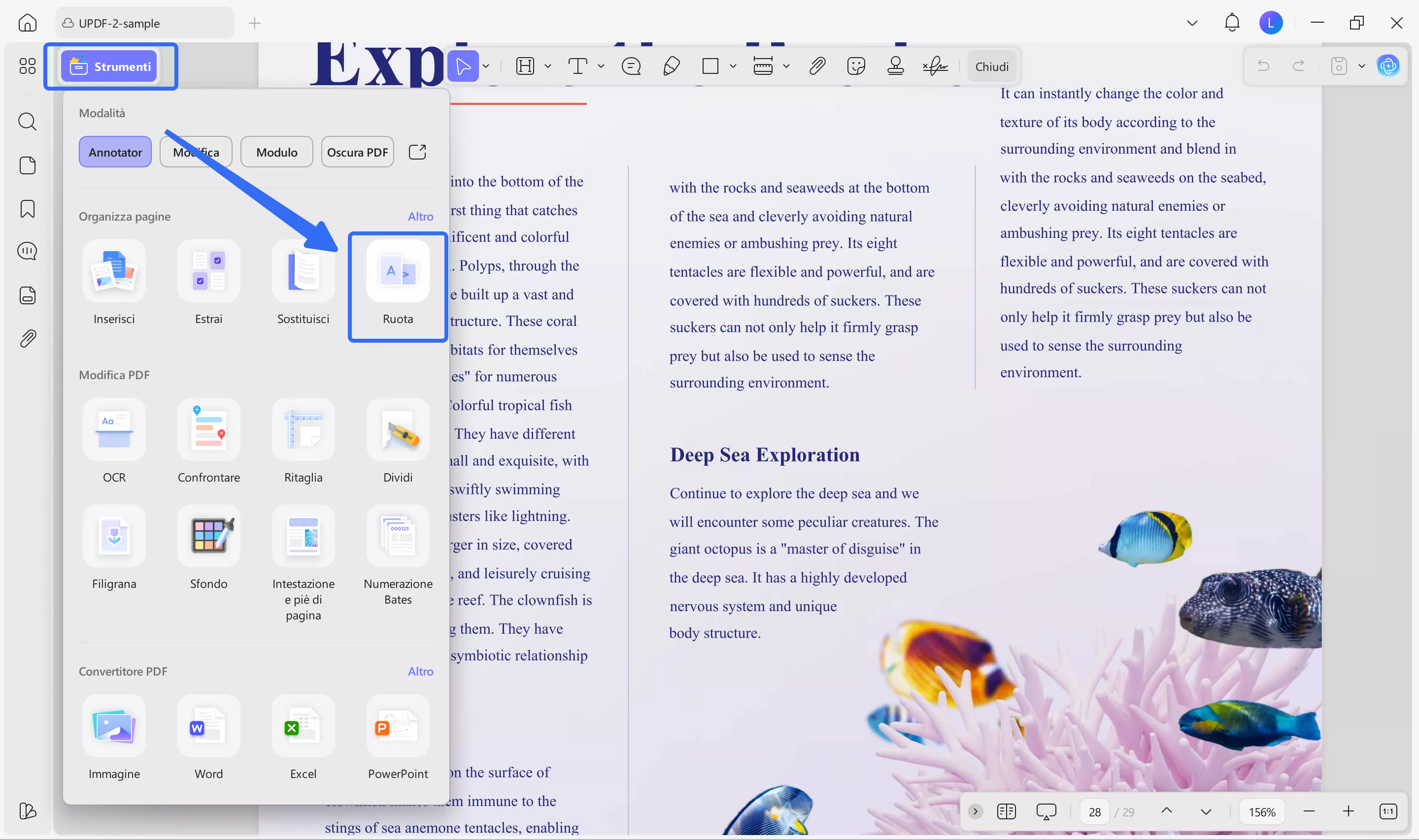 how to save rotated pdf with updf