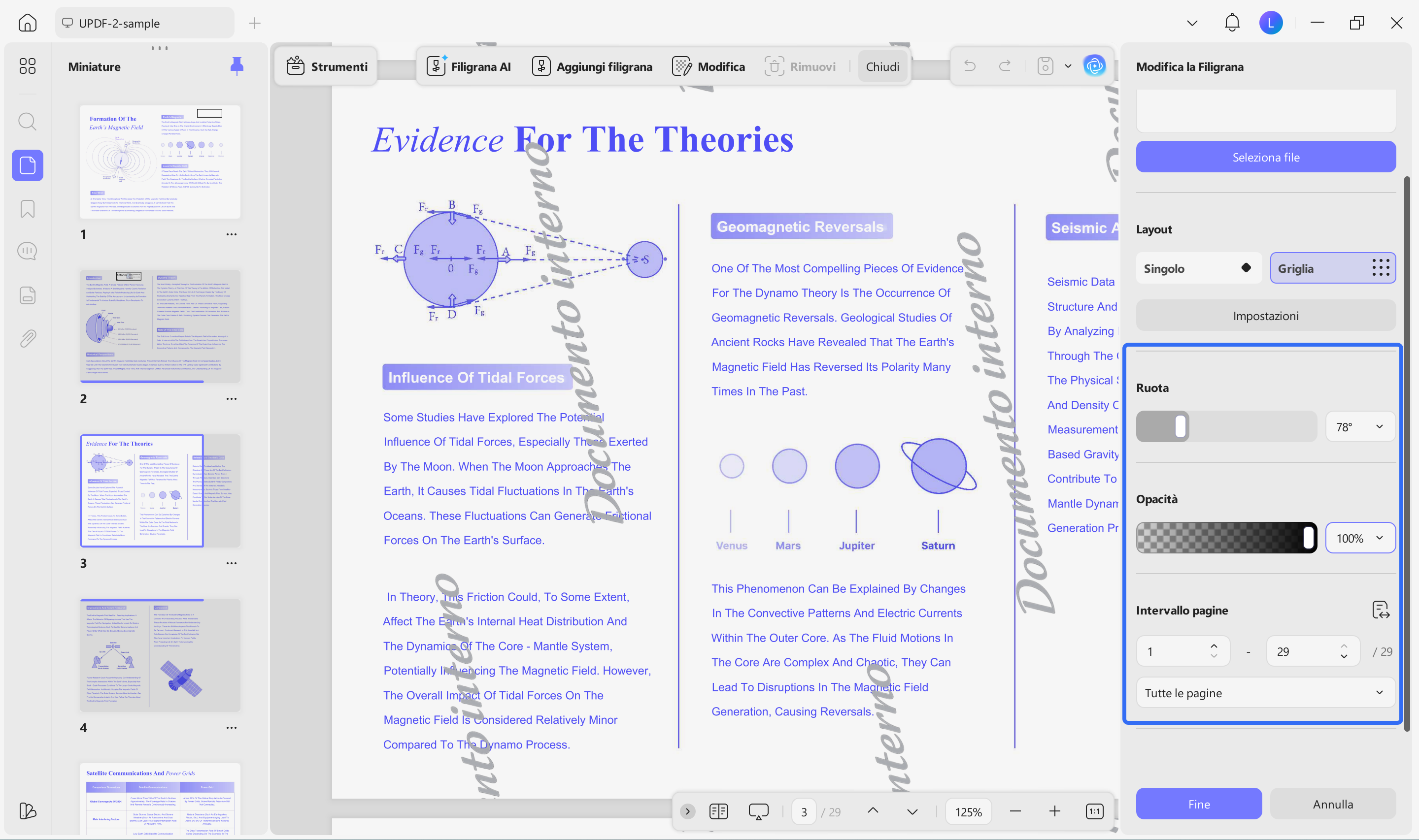 adjust rotation, opacity, and page range