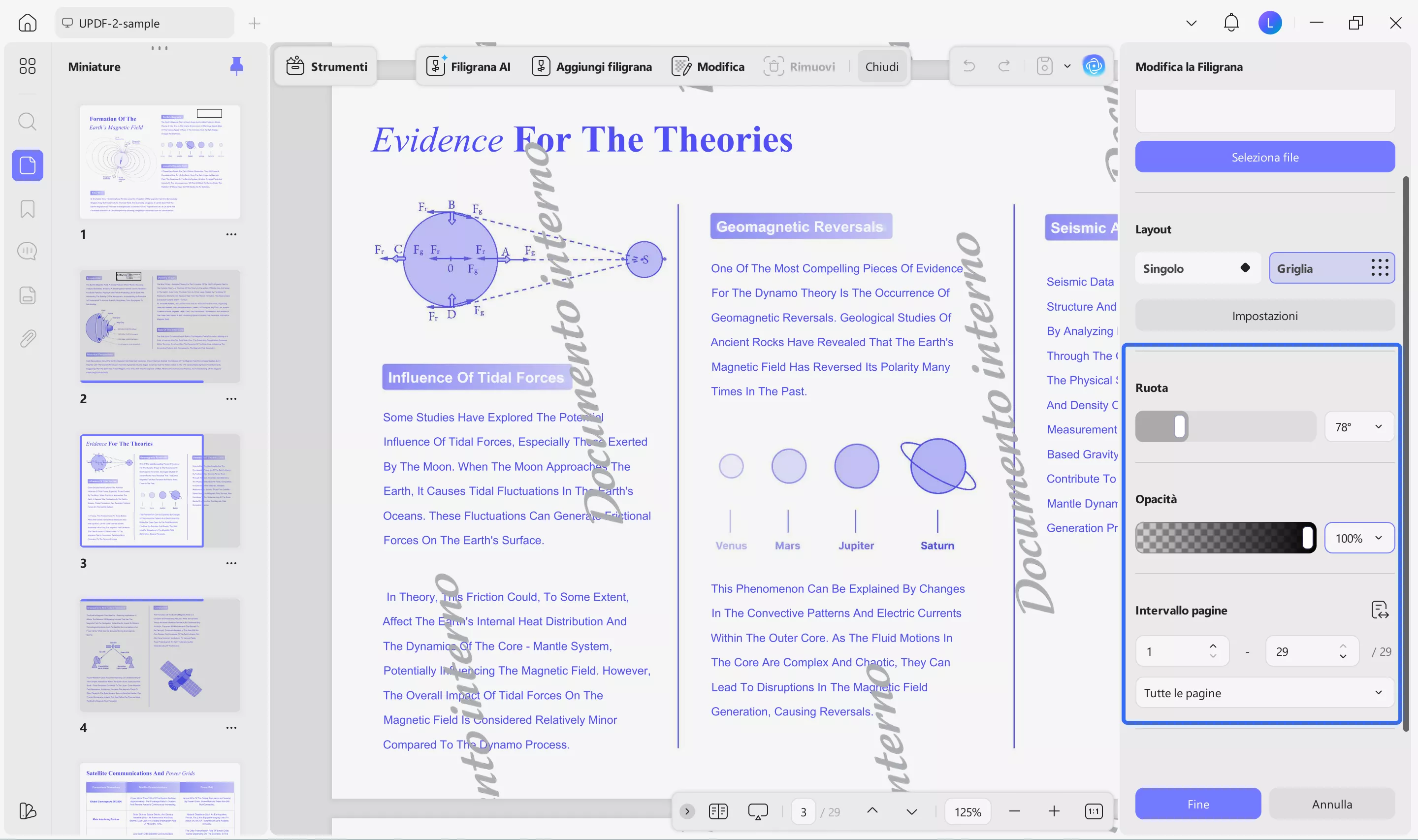 adjust rotation, opacity, and page range