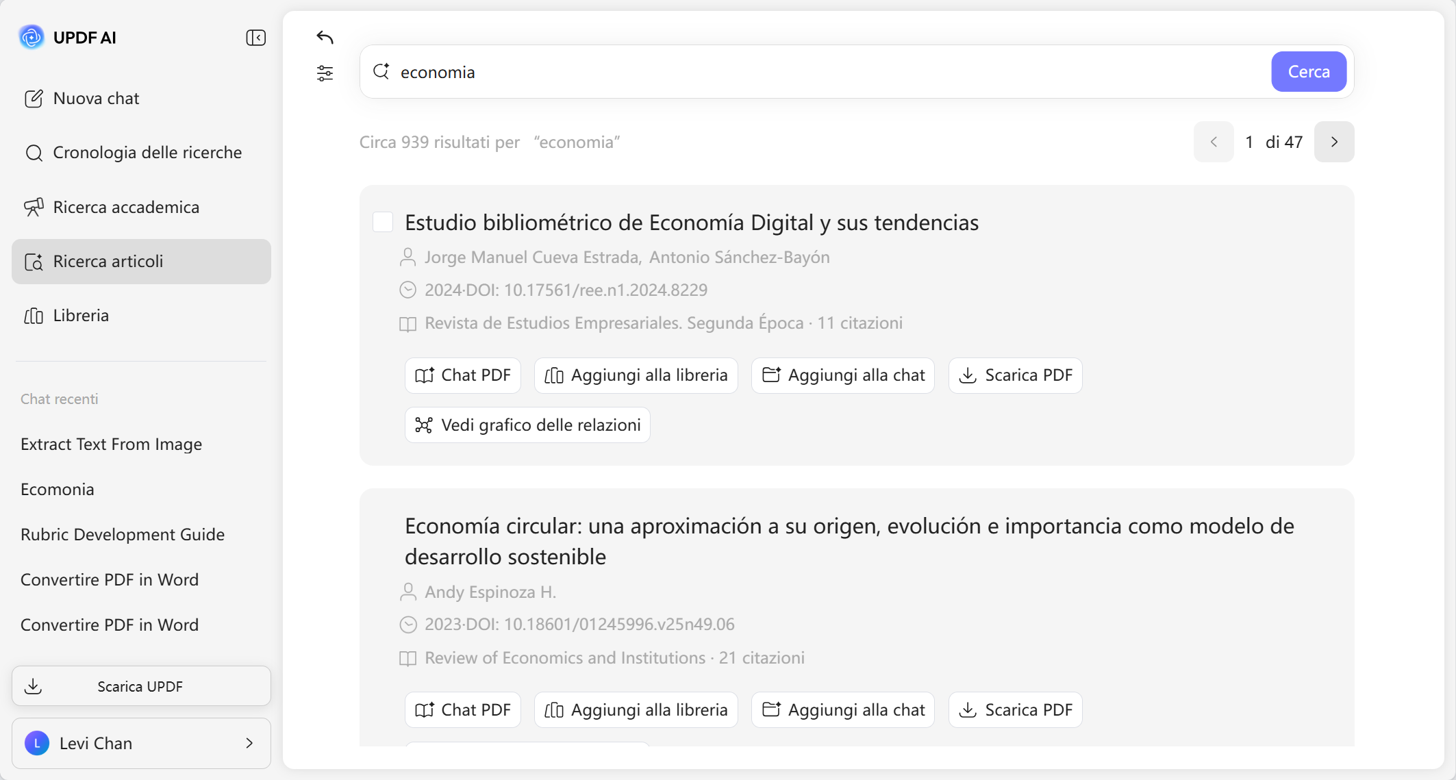 paper search feature for web