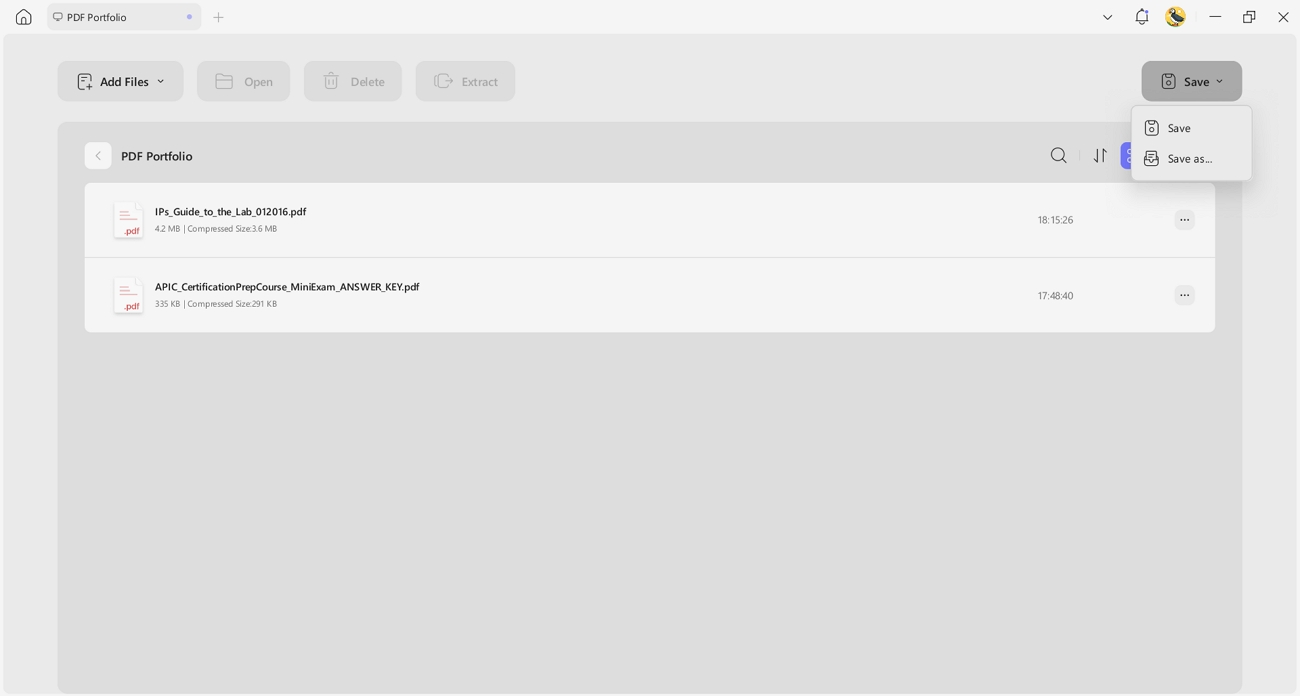 updf portfolio feature combine multiple files