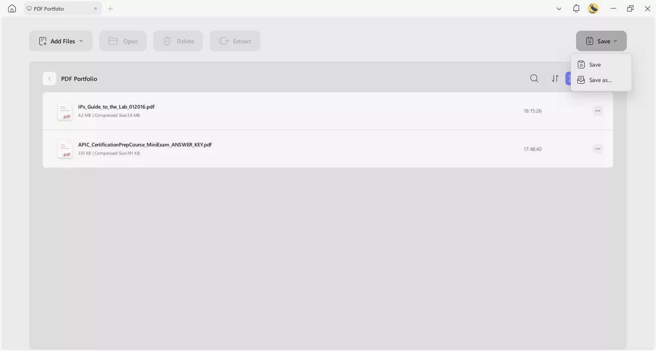 updf portfolio feature combine multiple files