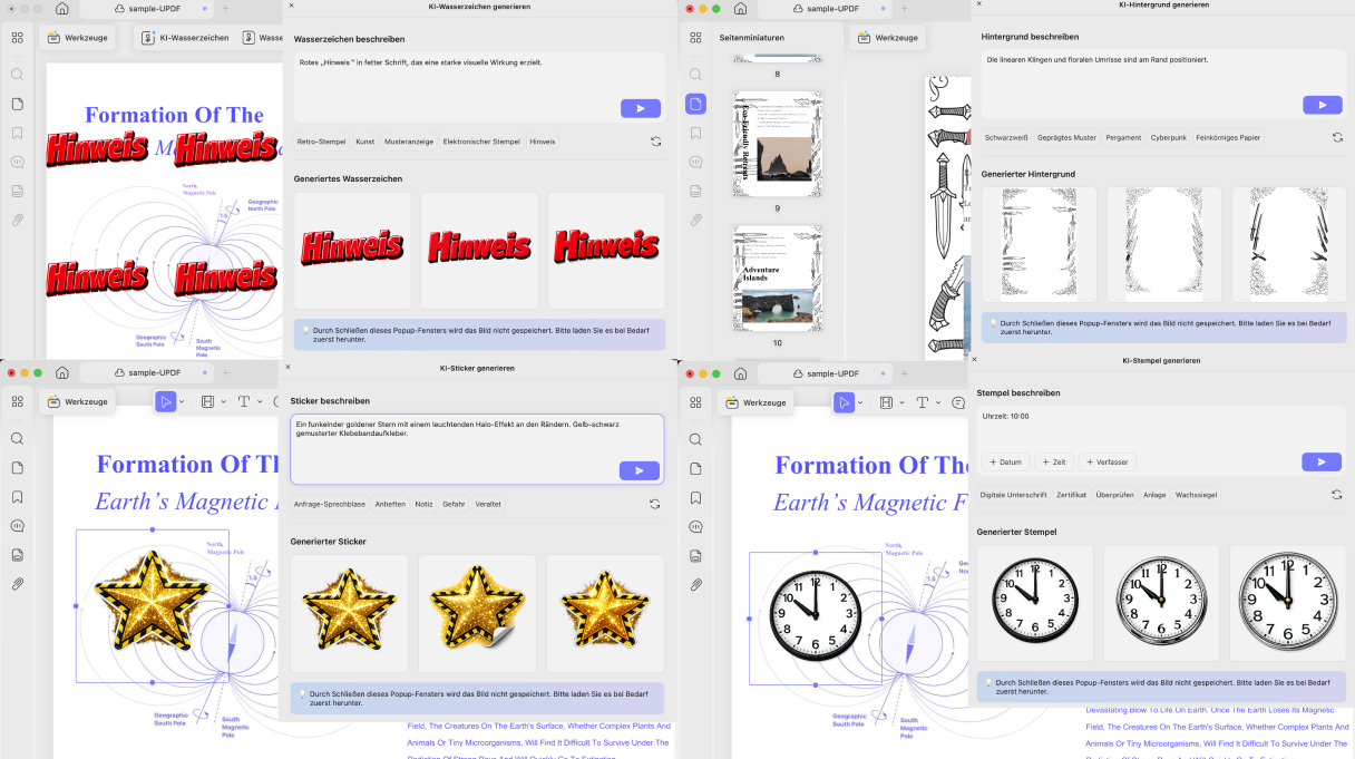 mac ai generate sticker stamp watermark and background updf