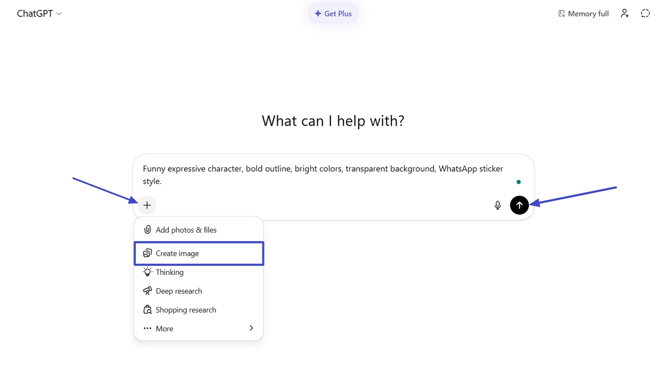 choose create image mode chatgpt