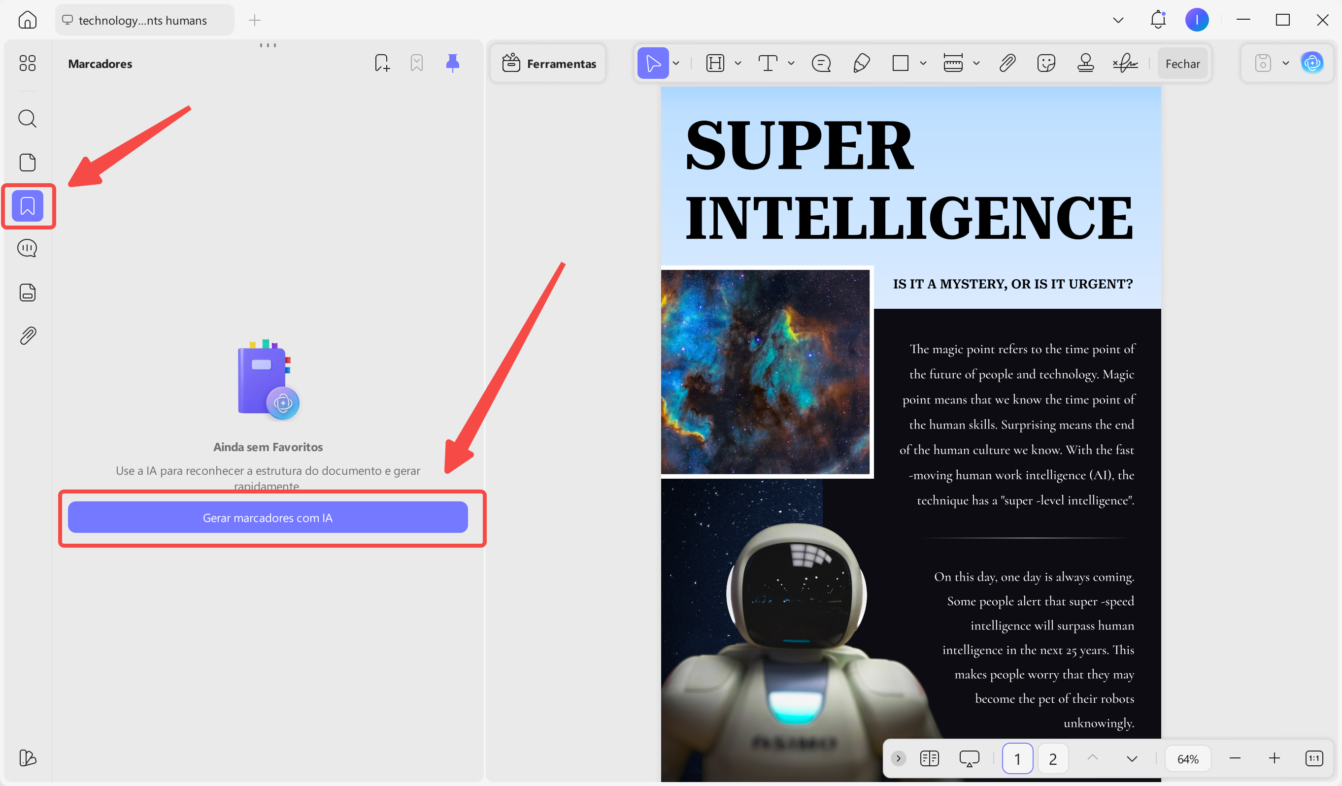 windows updf ai generate bookmarks
