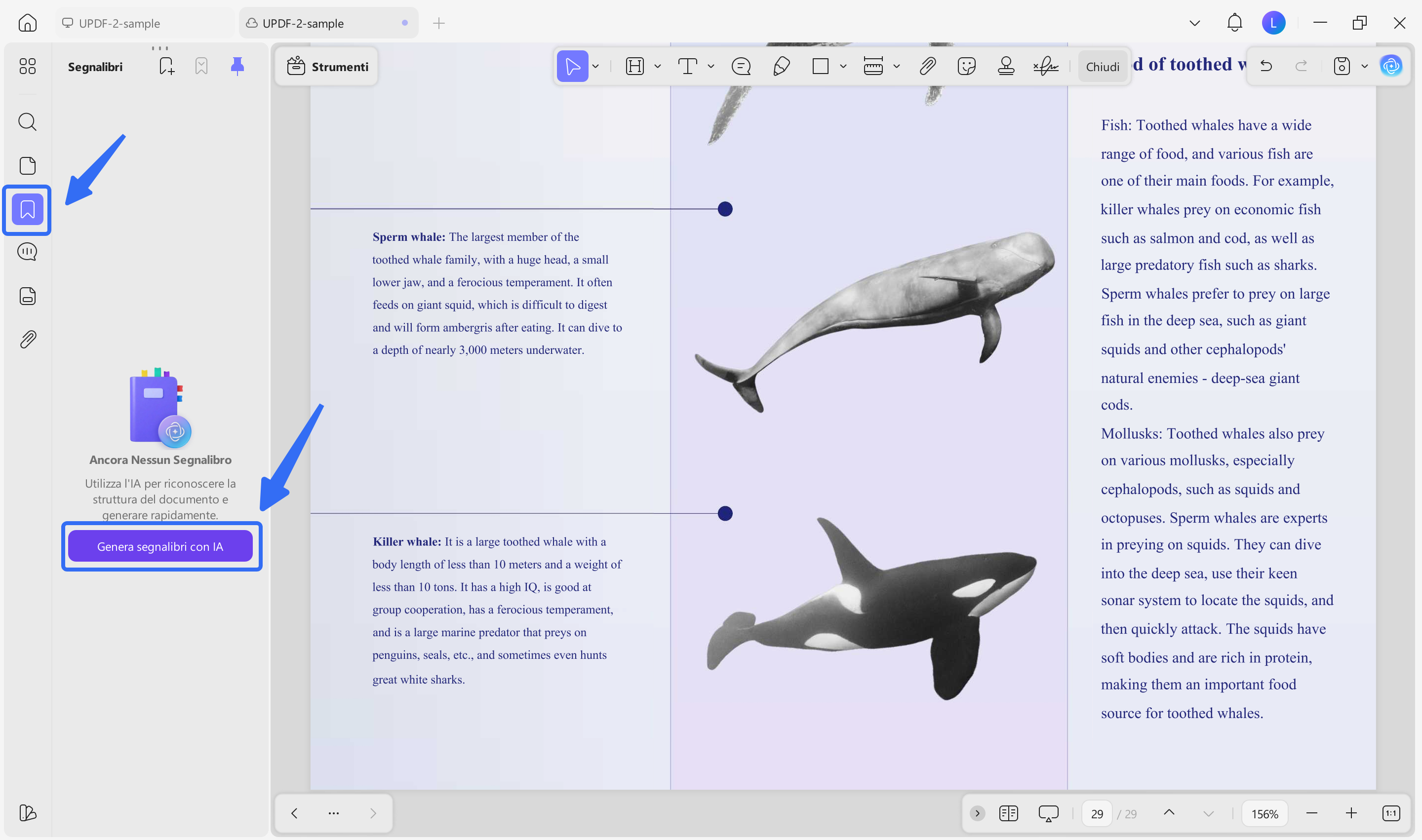 updf windows ai genera segnalibri