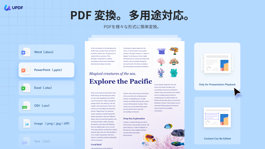 UPDFでPDFを変換する