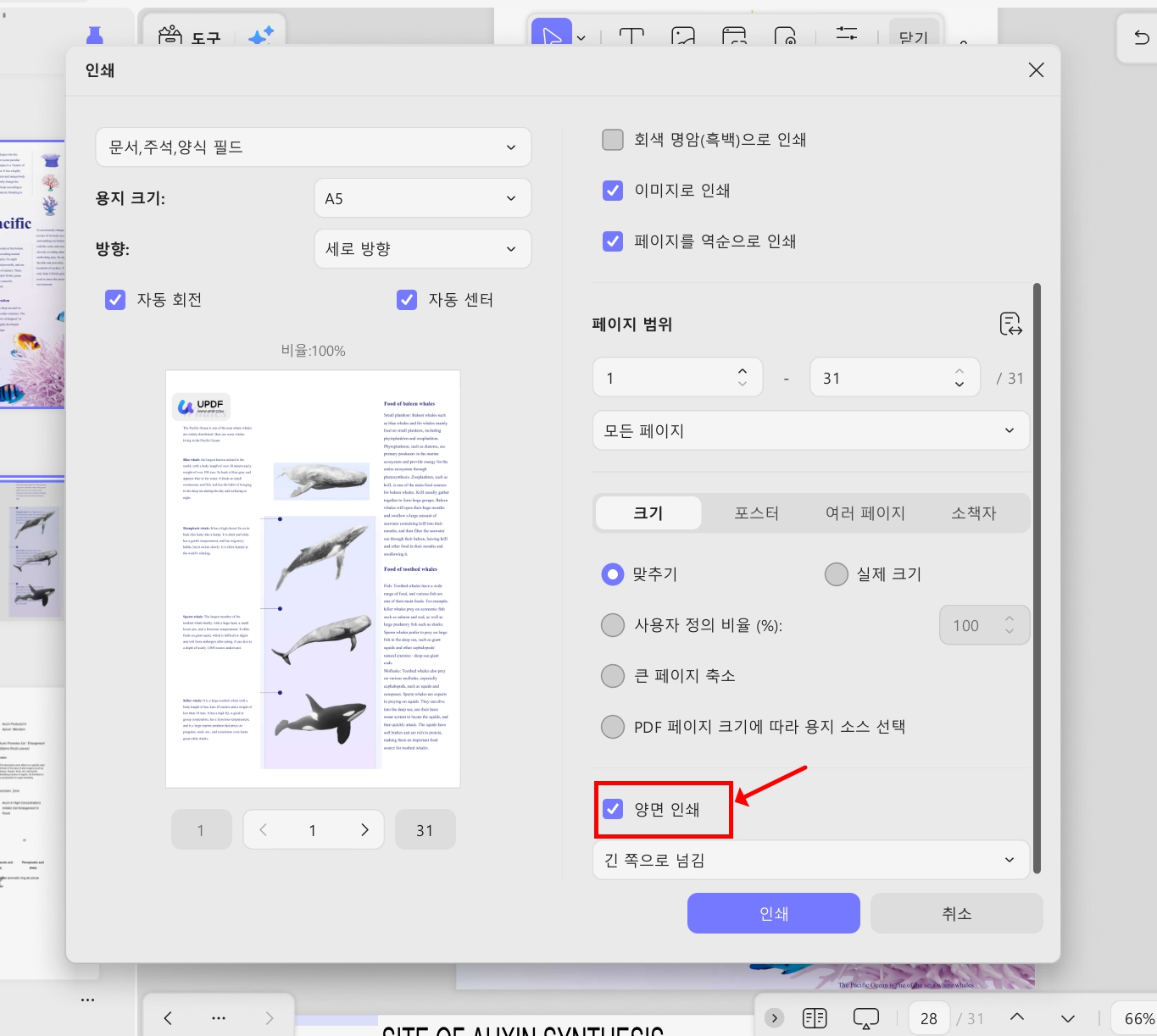 UPDF 종이 양면 인쇄 방법
