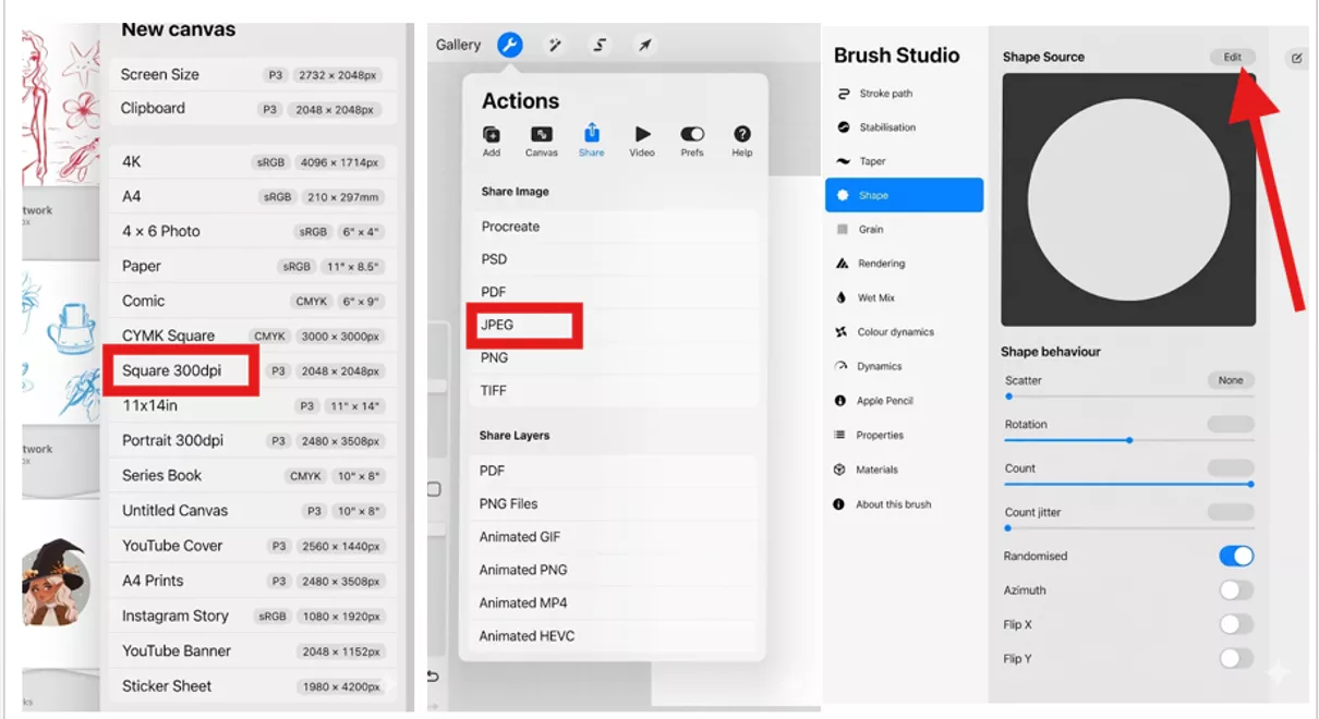 creating a custom digital stamp using procreate on ipad